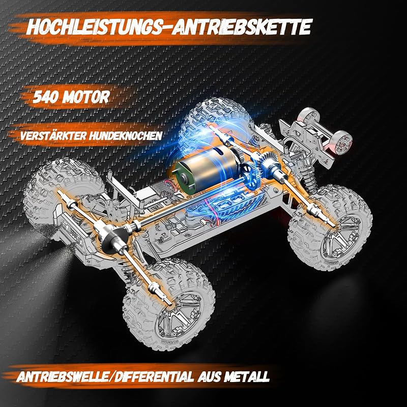 Dexinco 1:14 RC Off-Road Autó 55 km/h Vízálló 4x4 Terepjáró 2000mAh