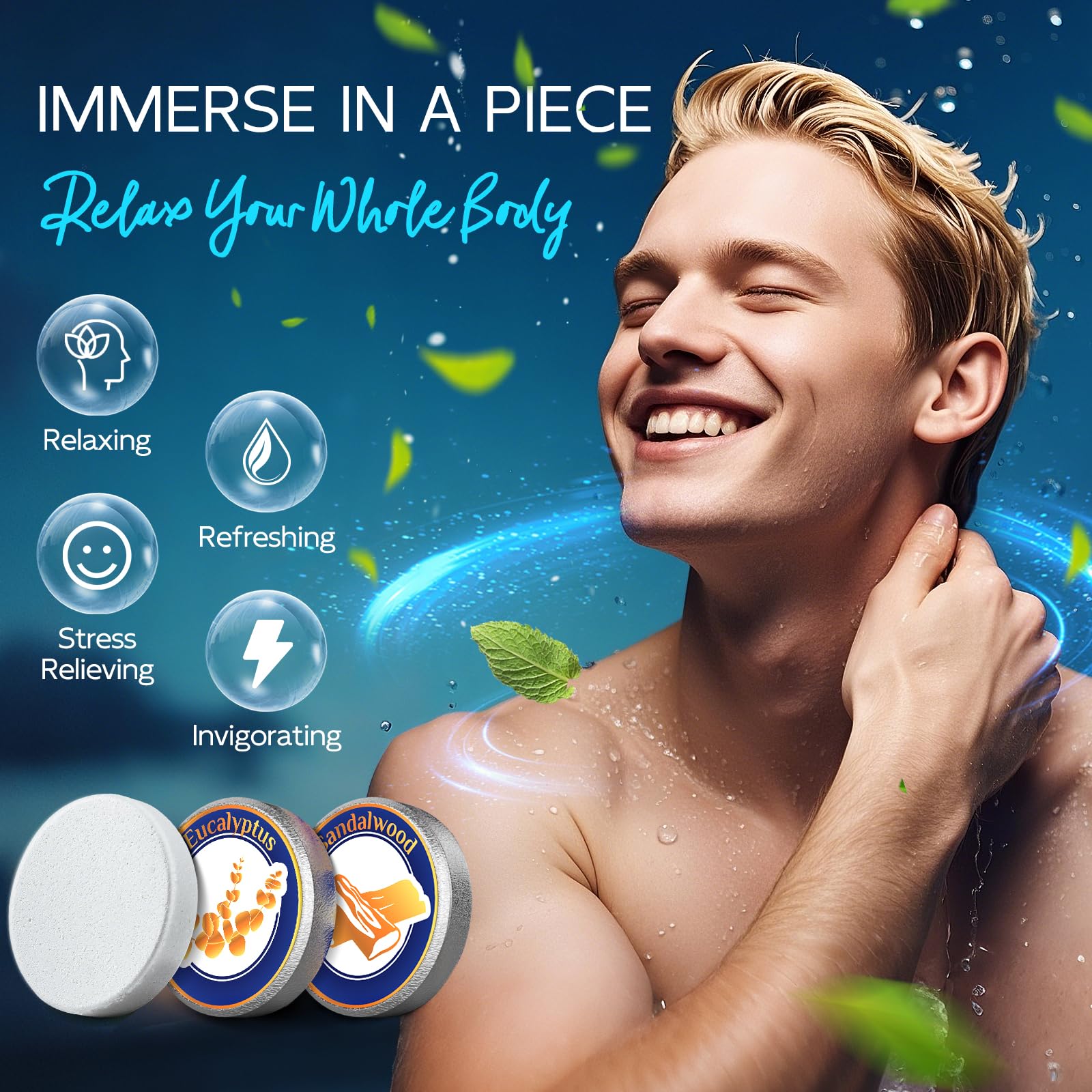 Shower Steamers for Men, Father Day Gift for Dad, Shower Bombs Aromatherapy Relaxation SPA Birthday Gifts for Husband Boyfriend Teen Boys