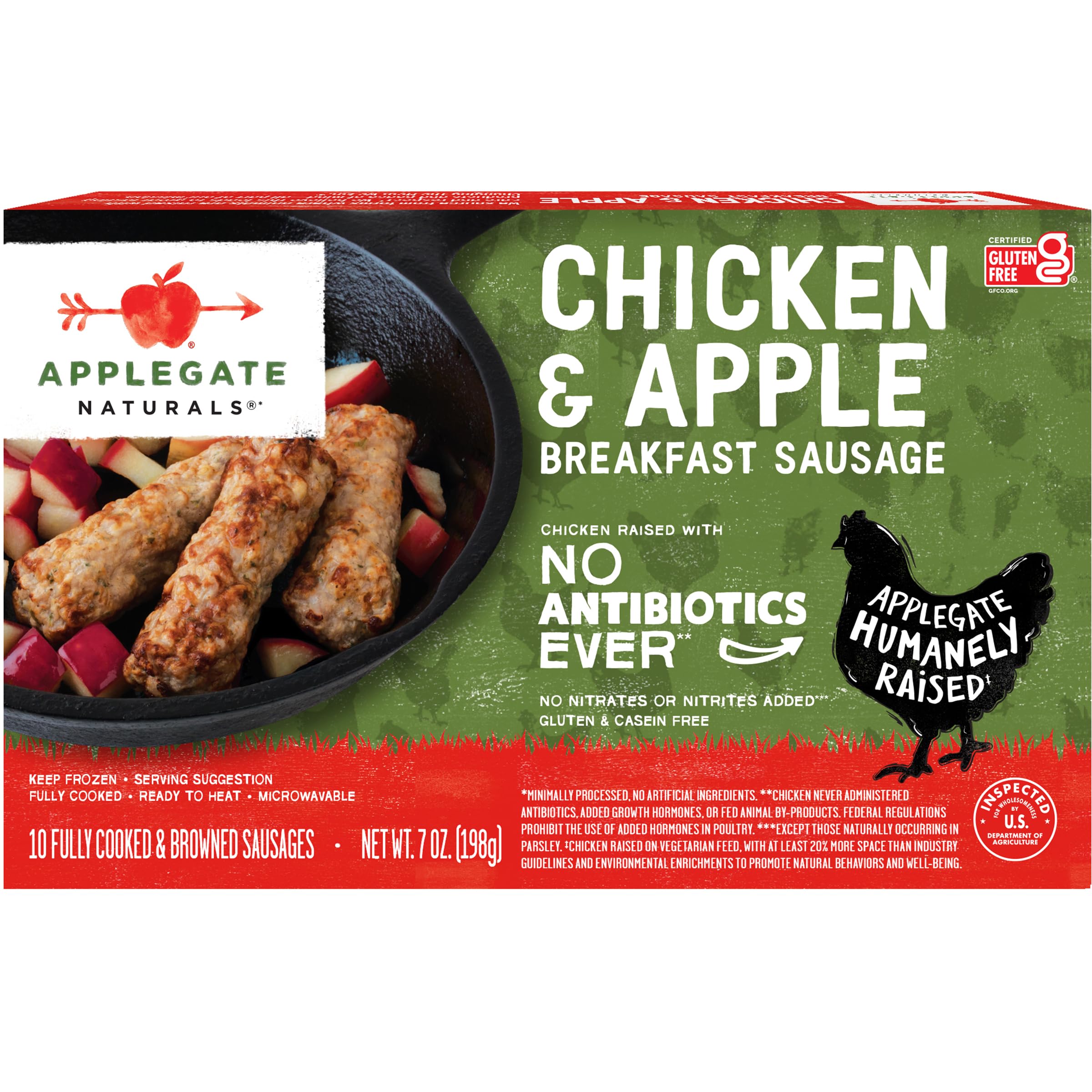 Applegate Farms, Apple & Chicken Breakfast Sausage, 7 Ounce