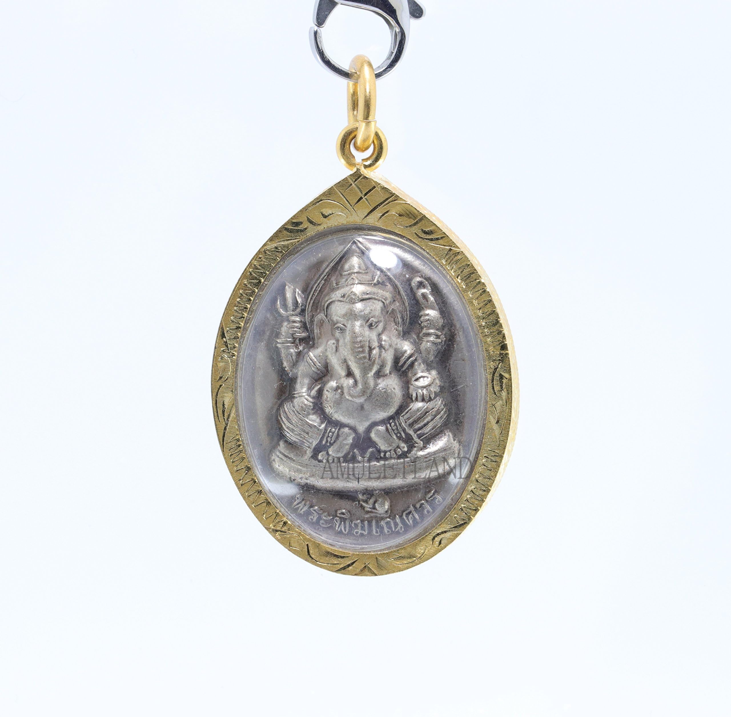 Thai Amulet pendant,Lord Ganesh and Brahma,Rich and Luck Good Business.(No.7)