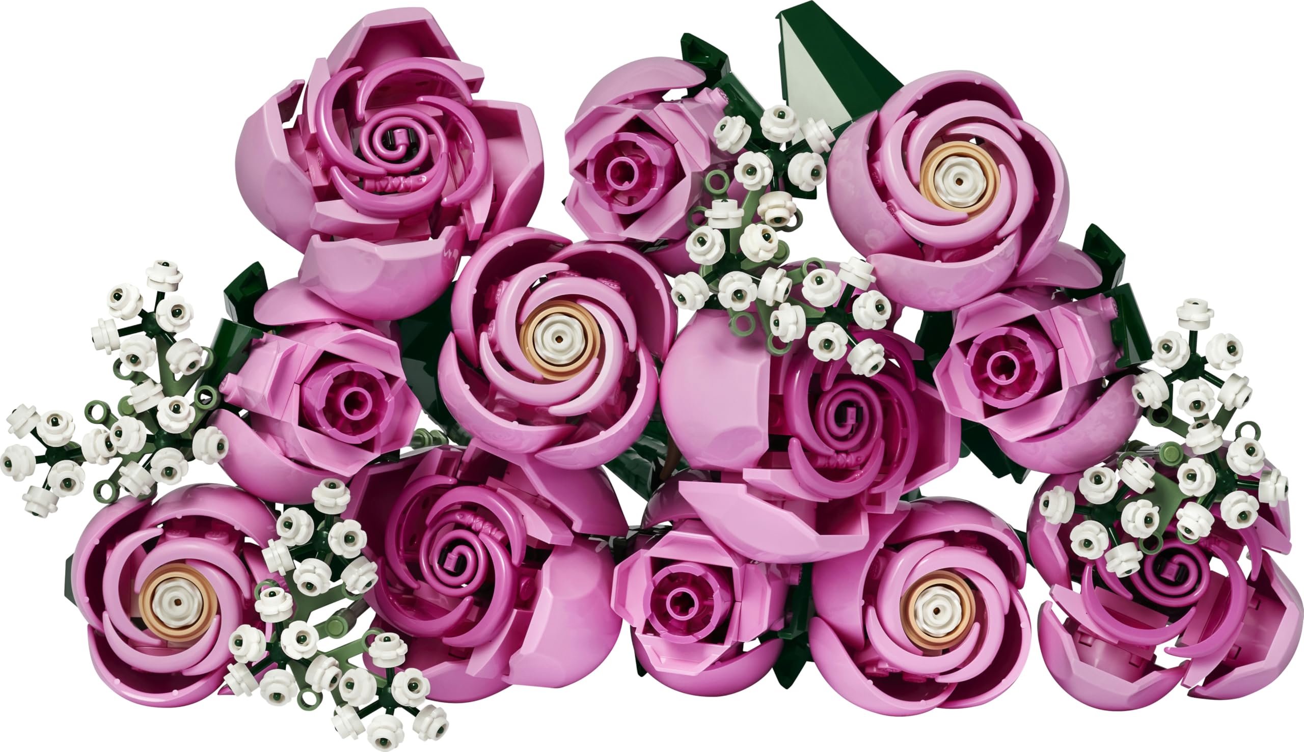 LEGO Botanicals Ramo de Rosas Rosadas - Maquetas para Adultos de Flores Artificiales - 12 Rosas y 4 Ramas de Paniculata Artificial - Decoración Floral del Hogar - Regalo Romántico para Mujeres 10374