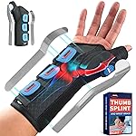 FEATOL Carpal Tunnel Wrist Brace Night Support, Thumb Spica Splint Right Hand for De Quervains Tenosynovitis, Tendonitis, Wrist Brace With Thumb Support-Large/XLarge-Women & Men, Black