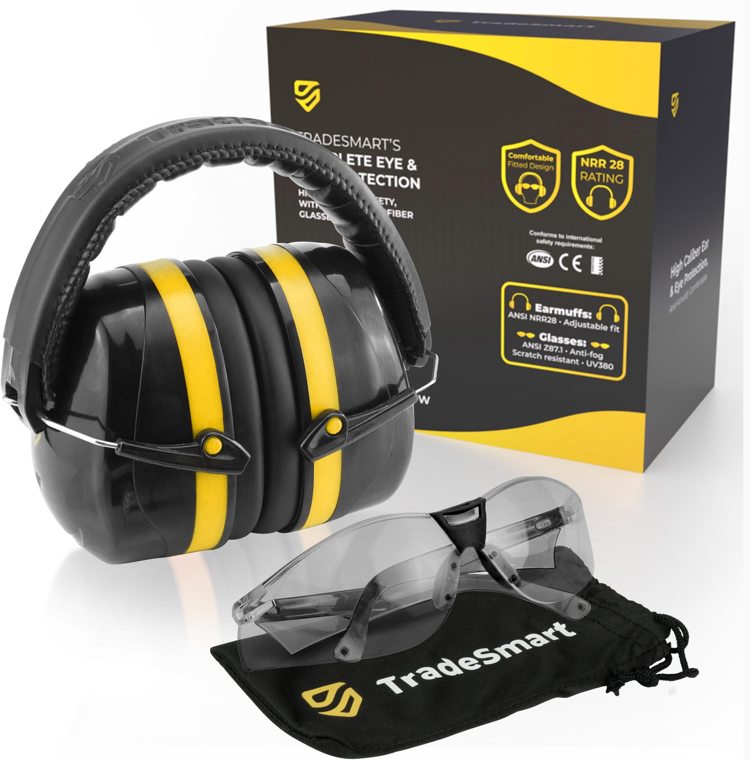 High-Performance Earmuffs for Shooting Range & Shooting Eye Protection Glasses + Firearm Confidence Course