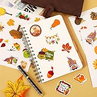 Vista 4 de Calcomanías de otoño, 40 hojas de arce y calcomanías de otoño para niños, suministros de fiesta de Acción de Gracias
