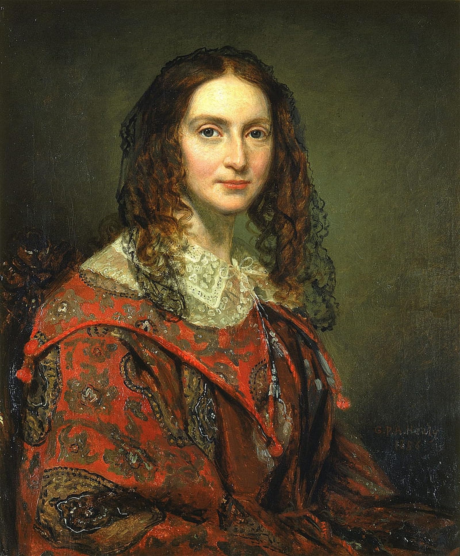 ARTXLXXBN Famous Print Painting Colorful Art Print Mrs B by George Peter Alexander Healy Canvas Art Decorations for Home Decor 60x90cm