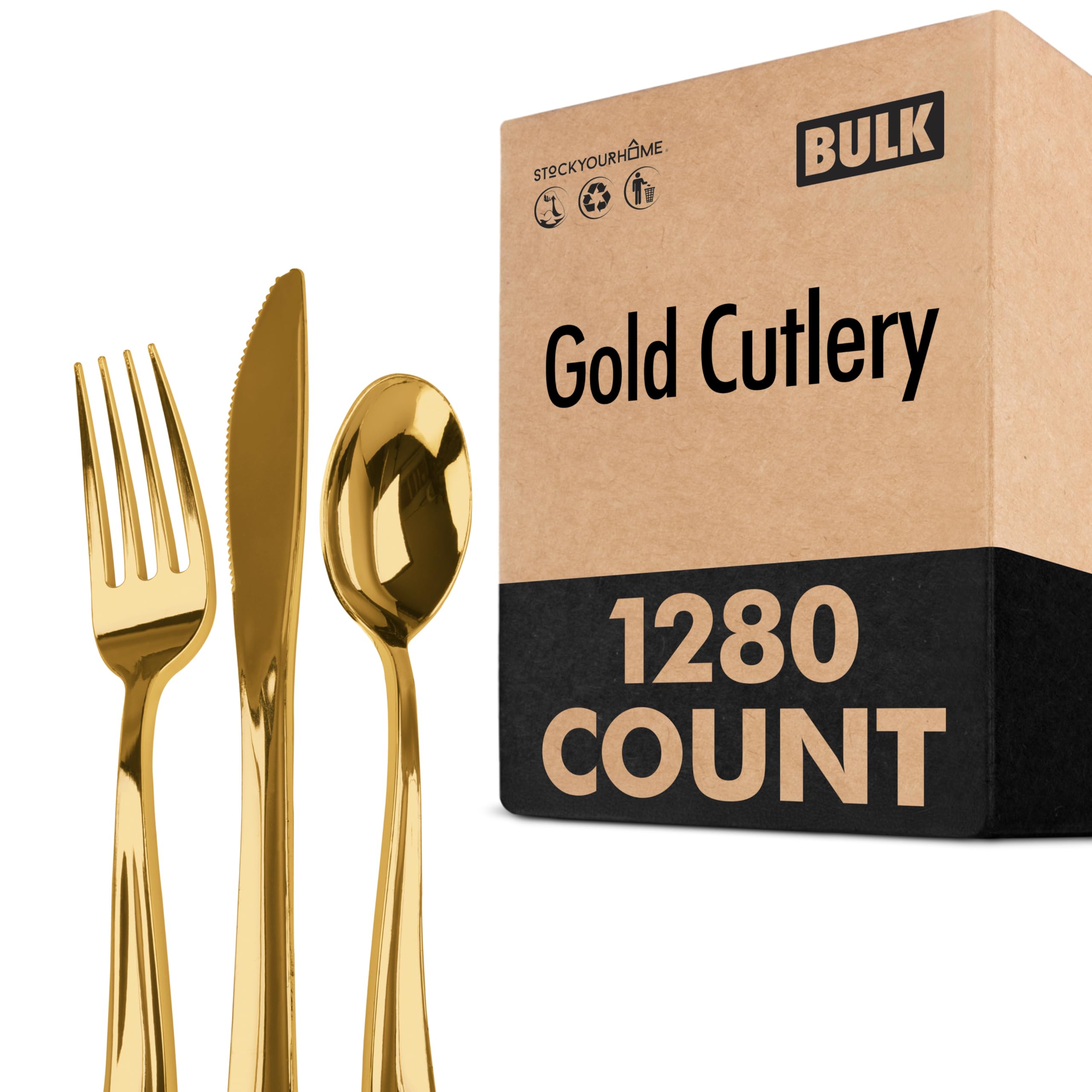 Stock Your Home 1280 Count / Gold / Formal Forks