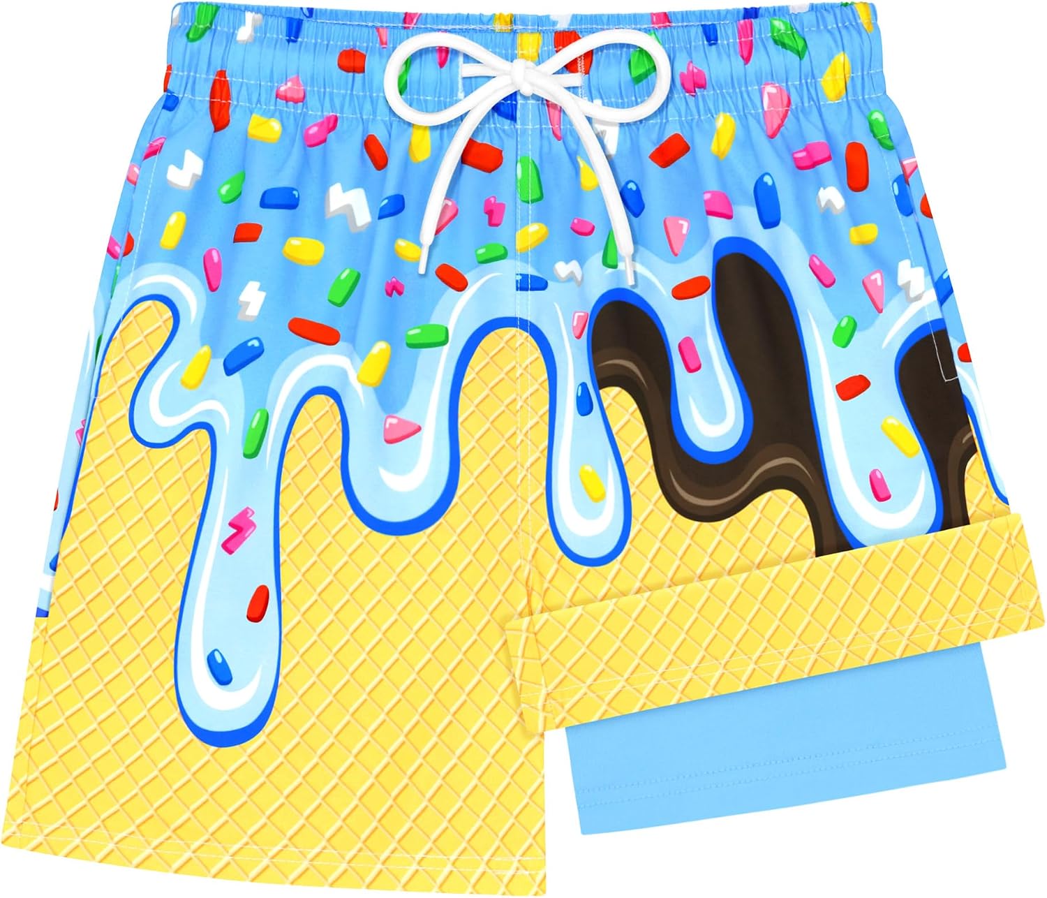 Olreco Boys Swim Trunks with Compression Liner Kids Bathing Suit Boys Board Shorts Quick Dry Teen Swimsuit Kids Swim Shorts