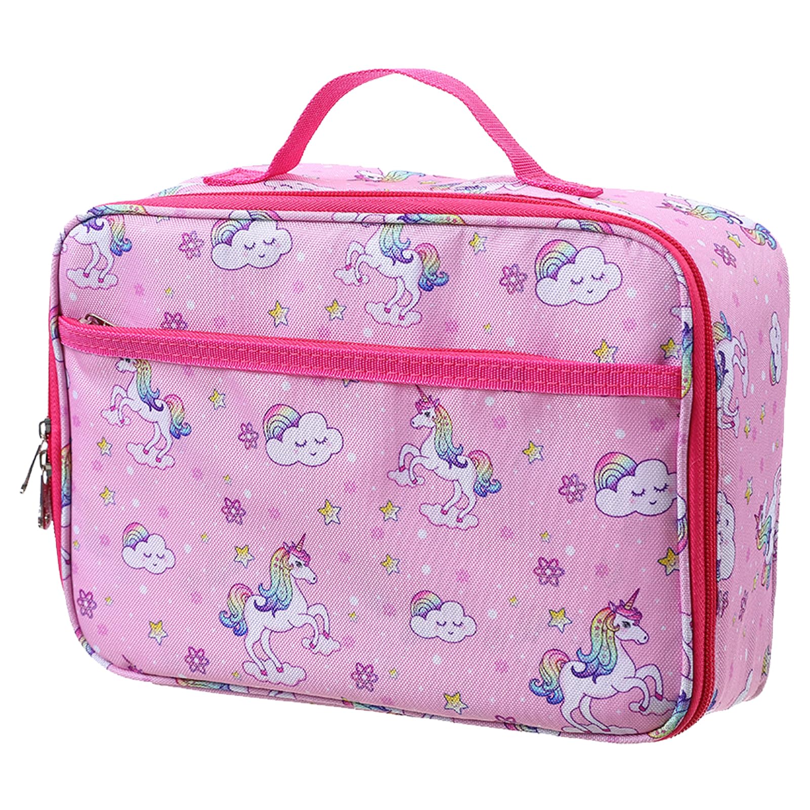 DKDDSSS Bolsa Termica Porta Alimentos Infantil, Nevera Portátil Pequeña y Fácil de Usar para Niños, Bolso Isotermica de Unicornio, para Niñas Escuela Playa Camping