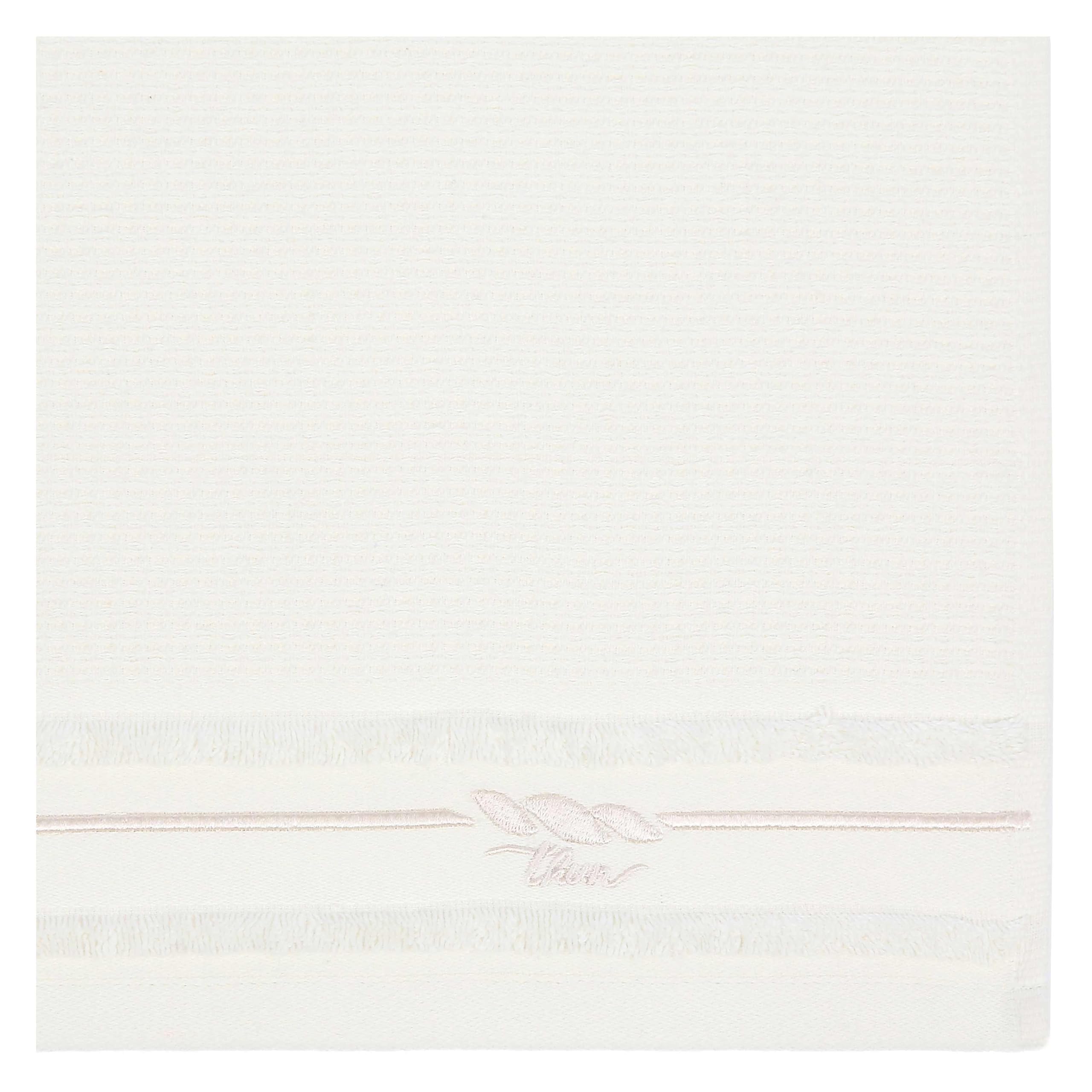 THUN Set 2 asciugamani, crema, 100% cotone, Collezione Country Bloom, t40 x 60, 60 x 100 cm