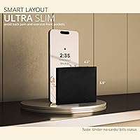 Vista 61 de Carteras RFID delgadas para hombres - Cartera de bolsillo frontal de piel genuina Marrón vintage