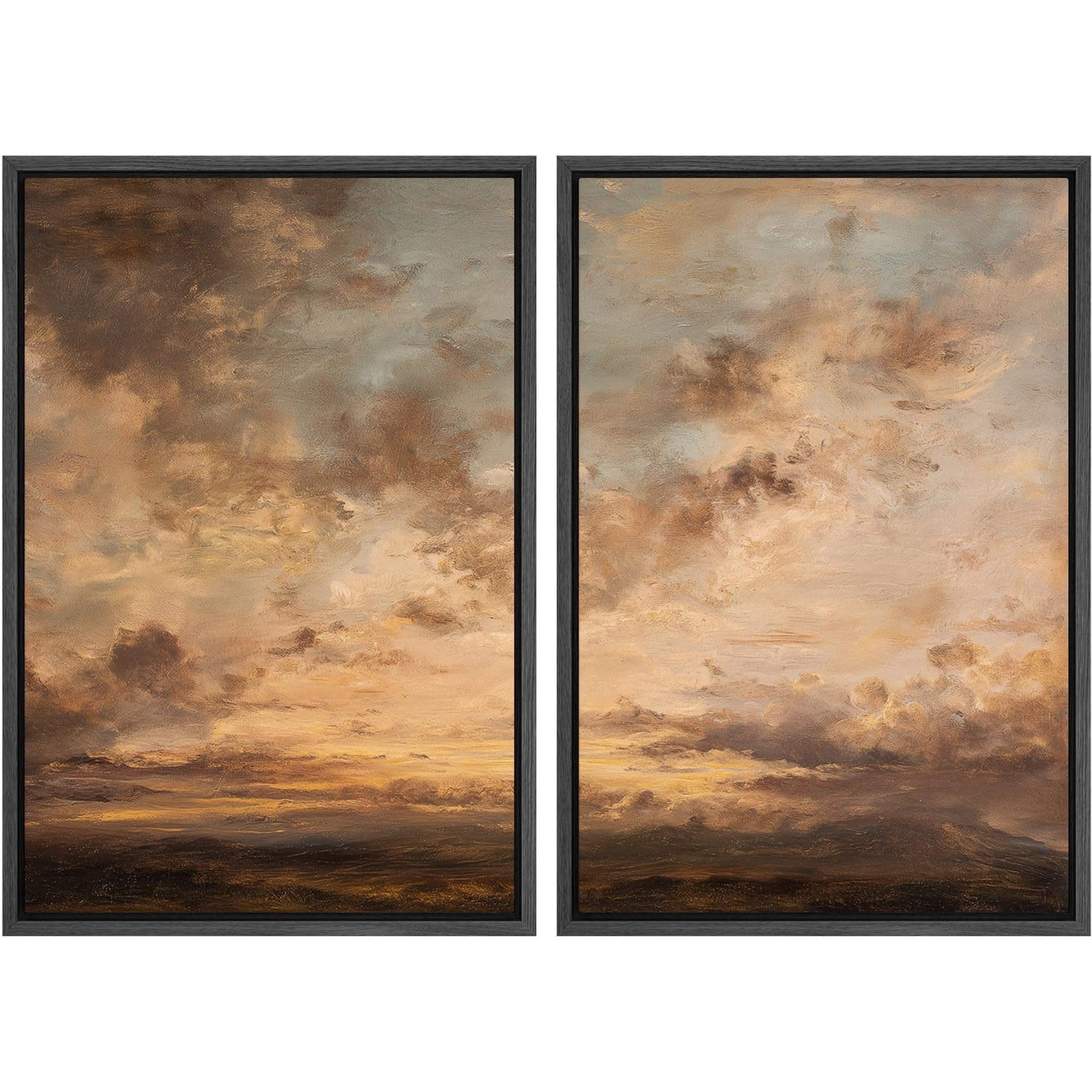 SIGNFORD Framed Canvas Print Wall Art Set Soft Hydrangea Pair Light Blue Florals with Green Leaves Illustration Modern Art Decorative Nordic Nature for Living Room, Bedroom, Office - 24"x36"x2 White — view 67
