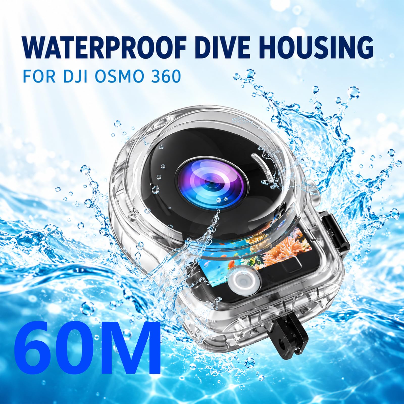 Funda de buceo invisible para DJI OSMO 360, resistente al agua hasta 60 m