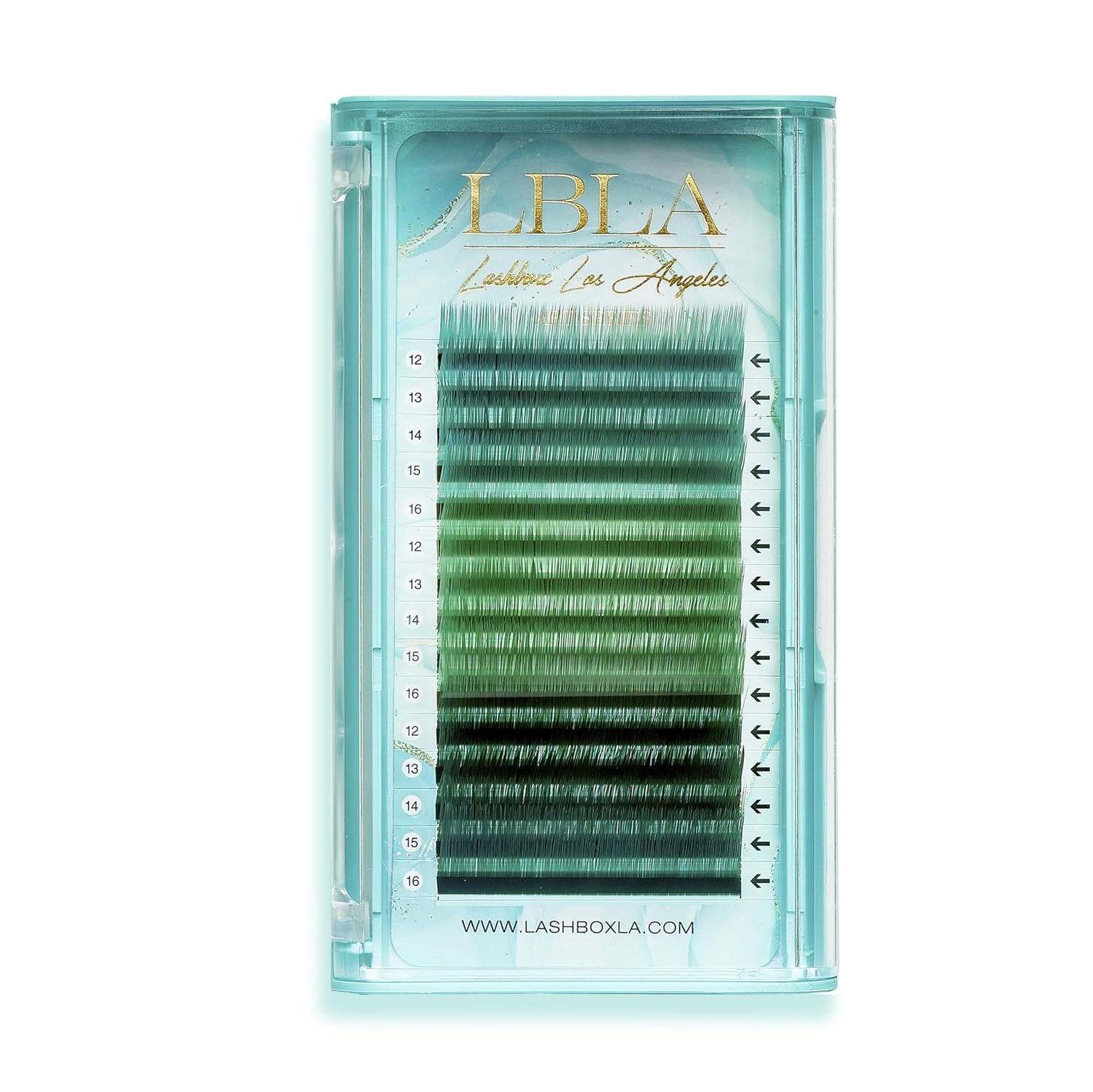 LBLA Art Series Color Lashes – 0.03 Mega Volume Eyelash Extensions Mixed Trays – Handmade for Creative Lash Sets For Highlights, Spikes, Ombre Sets - M Curl, 0.03 DIA - Making Waves Mixed 7-11mm