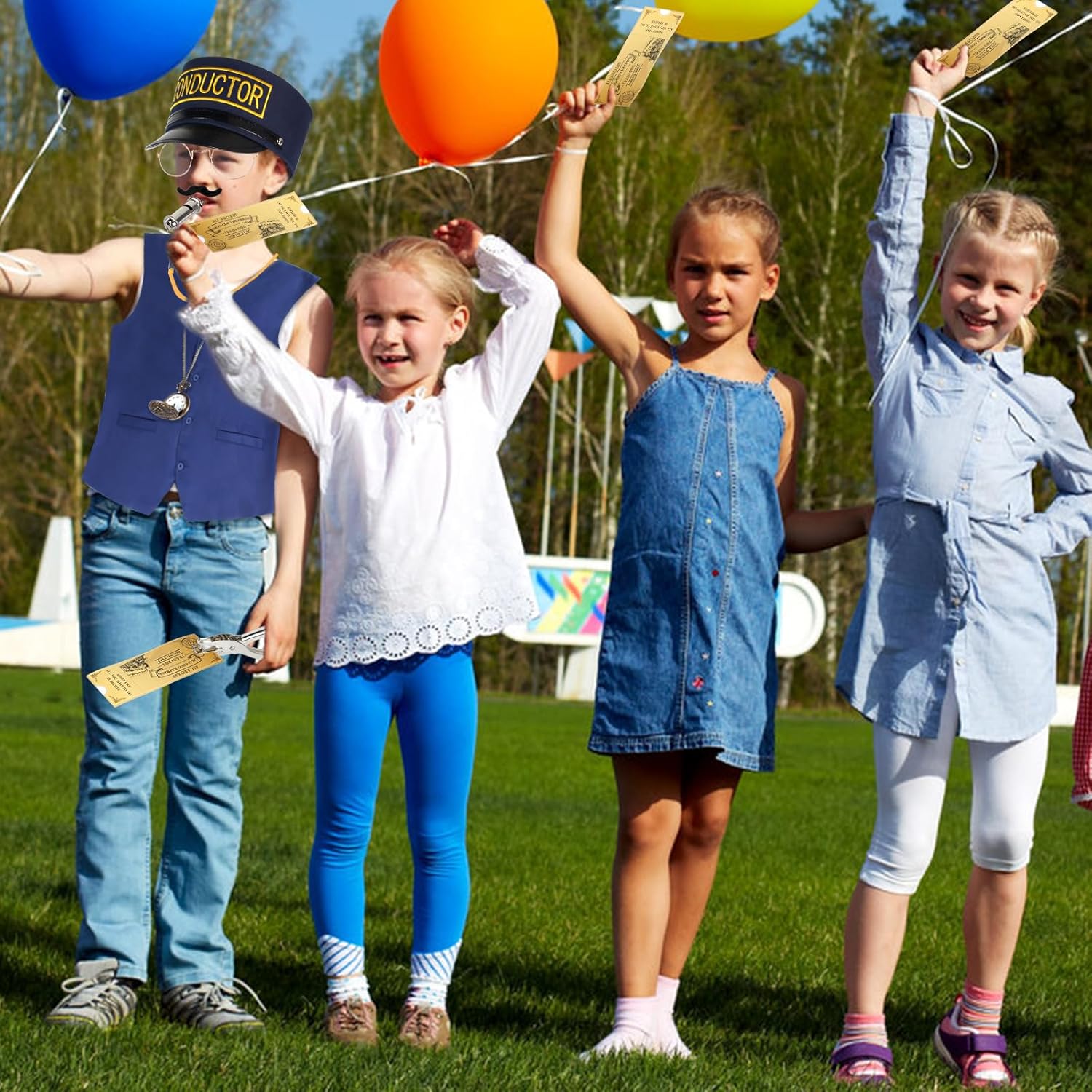 Kyson Train Conductor Costume 21Pcs Express Engineer Costume Accessories for Halloween Christmas Career Day - Image 6