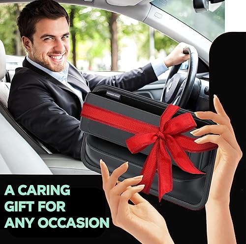 Miniatura 7 de Organizador universal de cuero para asiento de automóvil, caja de almacenamiento de bolsillo lateral para SUV y camión, accesorios esenciales para