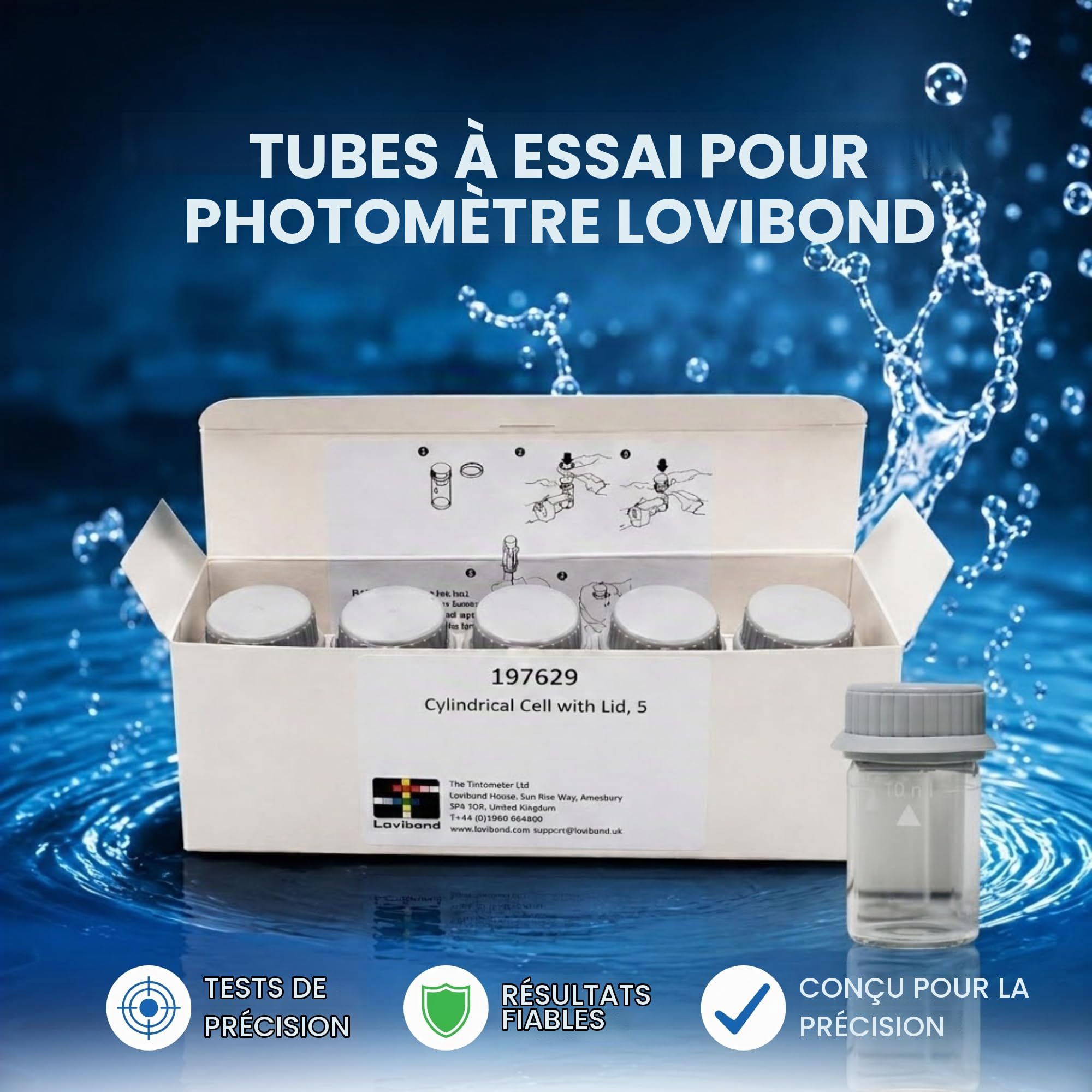 Cellules cylindriques Lovibond avec couvercle