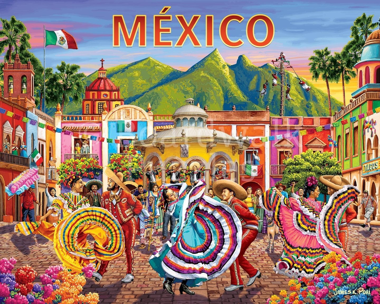 Mexico by Boardwalk - 1000 Piece Jigsaw Puzzle for Adults, Made in USA