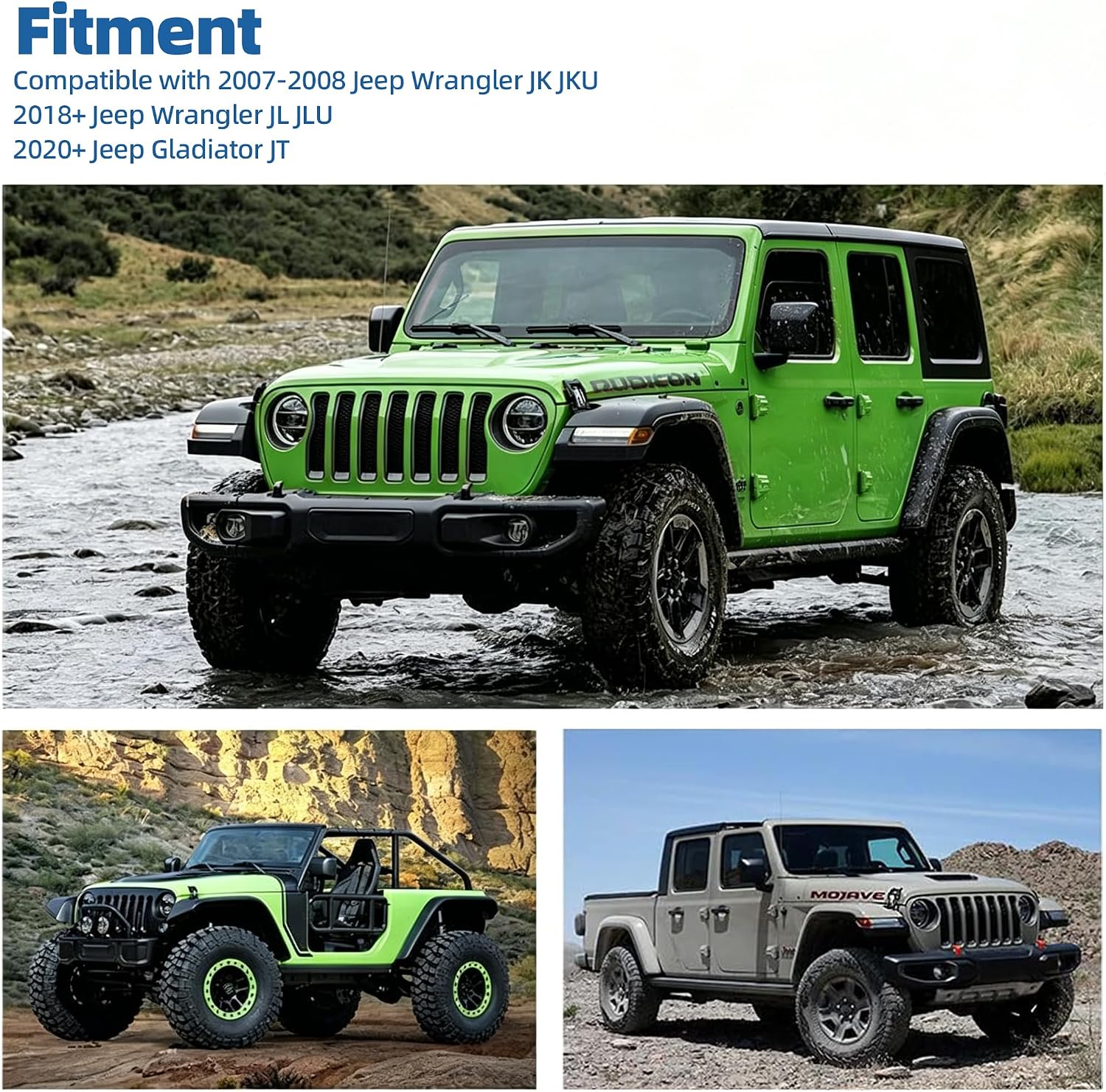 Hood Latches Compatible with Jeep Wrangler JK JKU 2007-2018 JL JLU 2018-2026 Gladiator JT 2020+, American Flag Adjustable Aluminum Hood Latch Kit, Heavy Duty Hood Lock Latches Fix (Retro Flag)