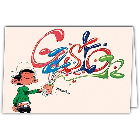 Carte Anniversaire Gaston Lagaffe Couleurs Amazon Fr Fournitures De Bureau