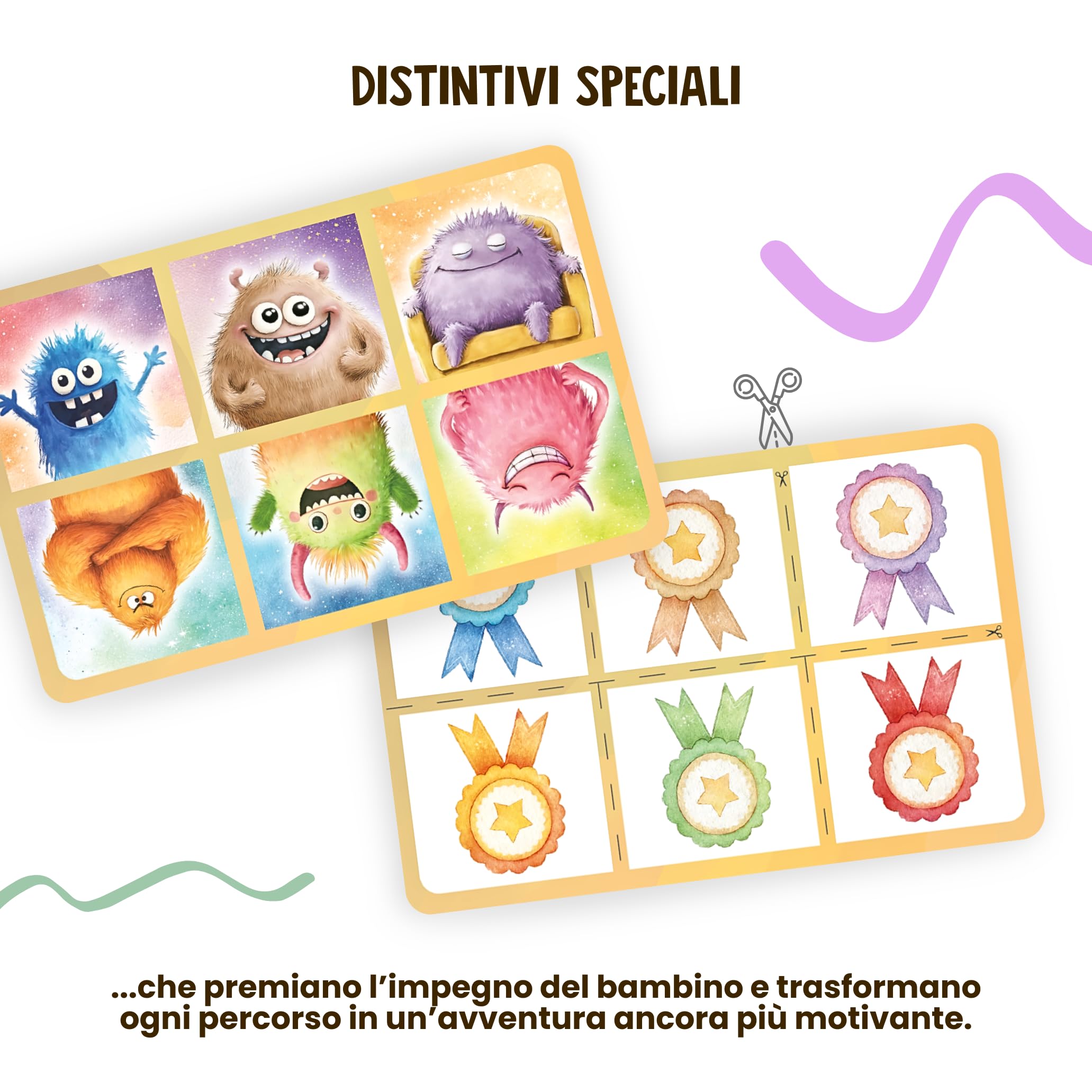 Carte delle Emozioni per Bambini – 40 Carte (32 Emozioni + 8 Extra) con Mini Giochi e Distintivi – Mostriciattoli delle Emozioni – Gioco Educativo per Intelligenza Emotiva – Lingua Italiana – Regalo