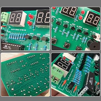 DIY Kits DC5V-12V AT89C2051 Clock 6 Bits Digital Tube LED Display Suite Electronic Modules Part Soldering Learning Board Digital Clock Kits PCBacrylic Clock Enclosures 89C2051 Digital Clock Kits Parts
