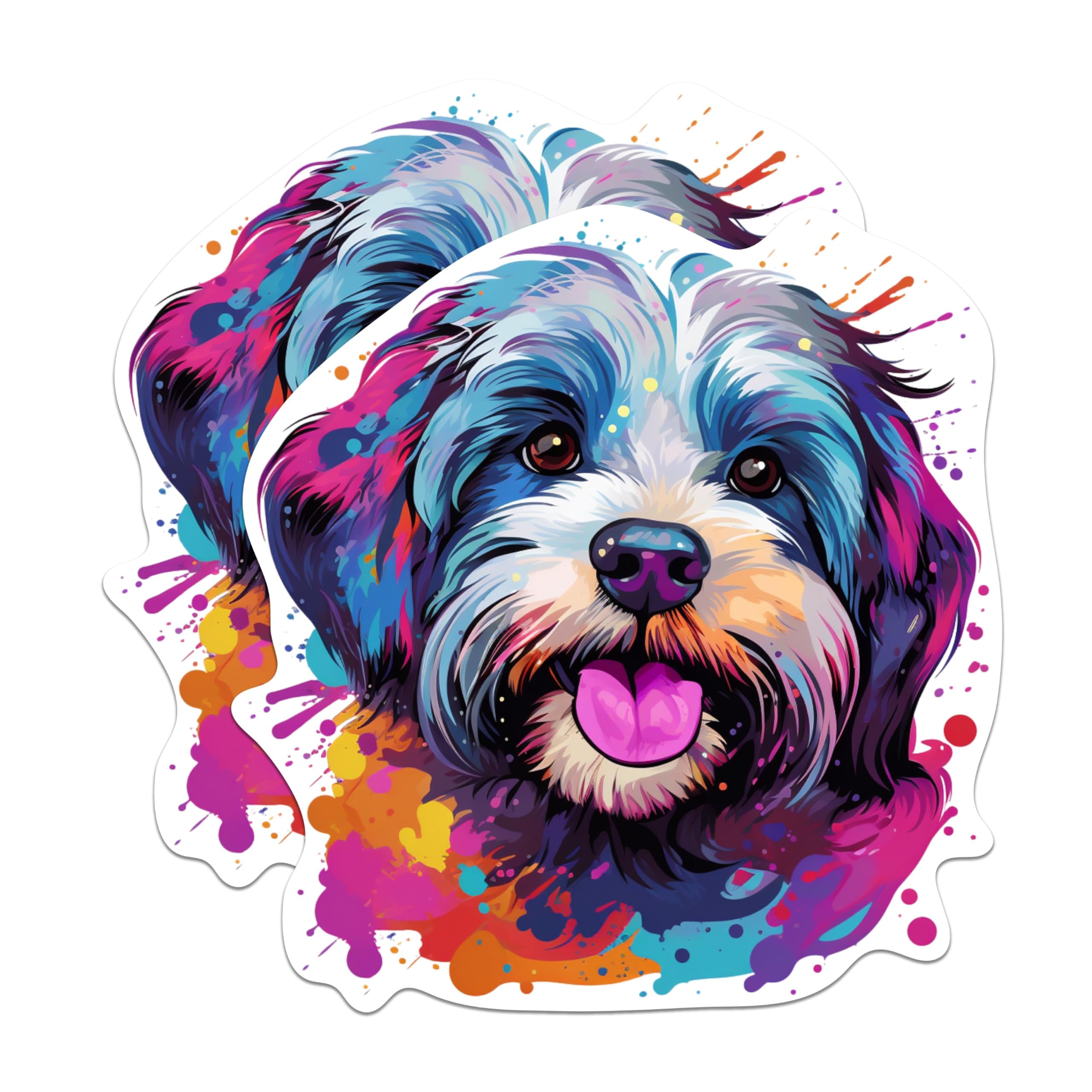 (2 Pack) Havanese Dog Breed Stickers - 5 Inches On Longest Side - Choose from Over 100 Dog Breeds - for Cars, Trucks, Skateboards, Laptops - Made in USA - BMCS1875