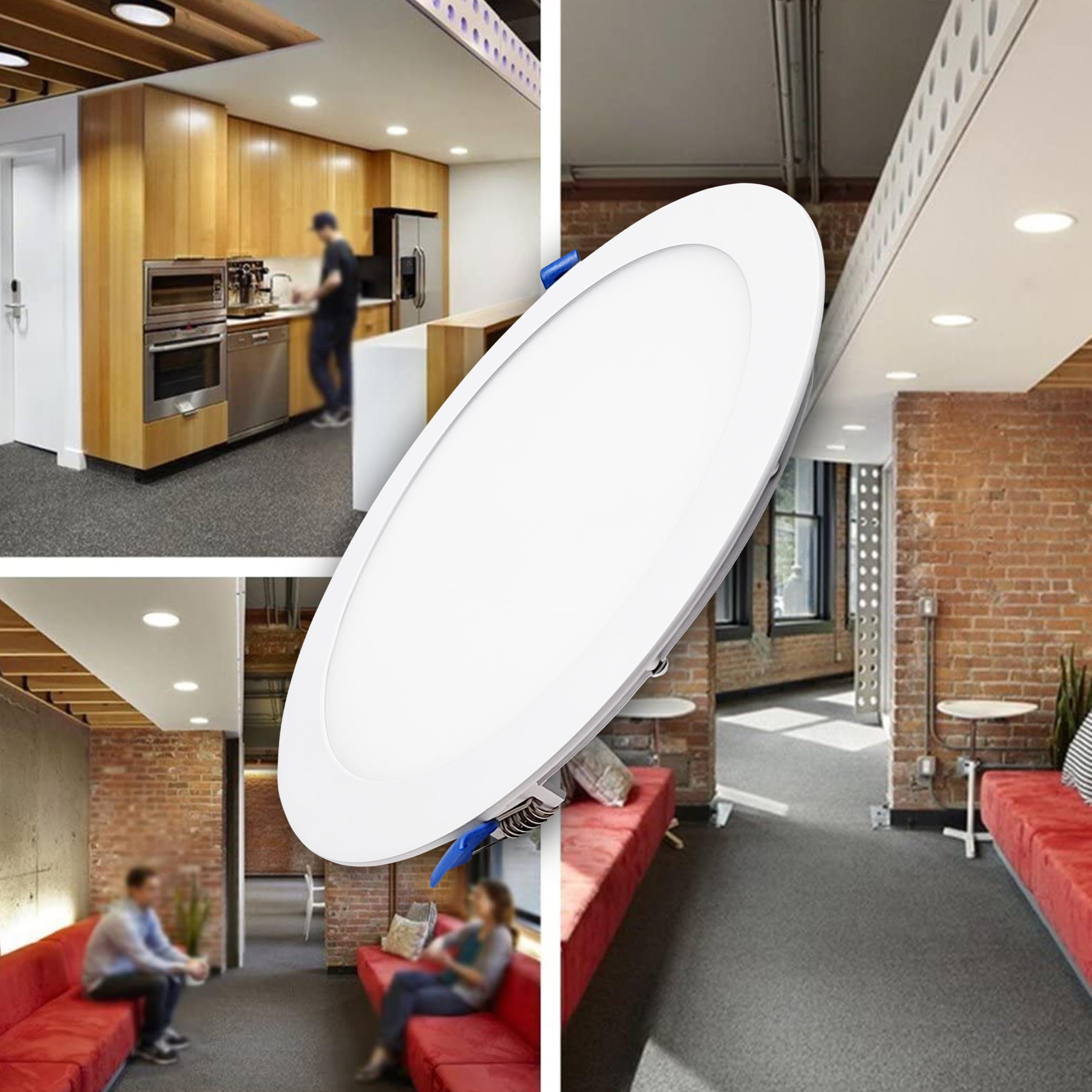 LED ATOMANT Pack 10x Downlight LED Panel Extraplano Redondo 220mm 20W CCT 1800 Lumenes Driver Incluido