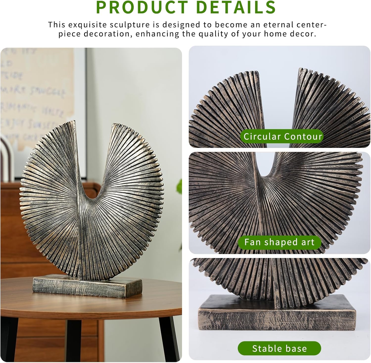 Modern Abstract Round Decorative Sculpture , Dining Living Room Desk Decor,Geometric Home Decor Statues,Shelf Top Decor Aesthetics,making it perfect for placing coffee tables or office shelves