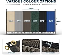 Vista 6 de Coarbor Pantalla de privacidad para valla de 6 x 20 pies, cubierta de malla resistente con fijaciones reforzadas y ojales inoxidables para patio al