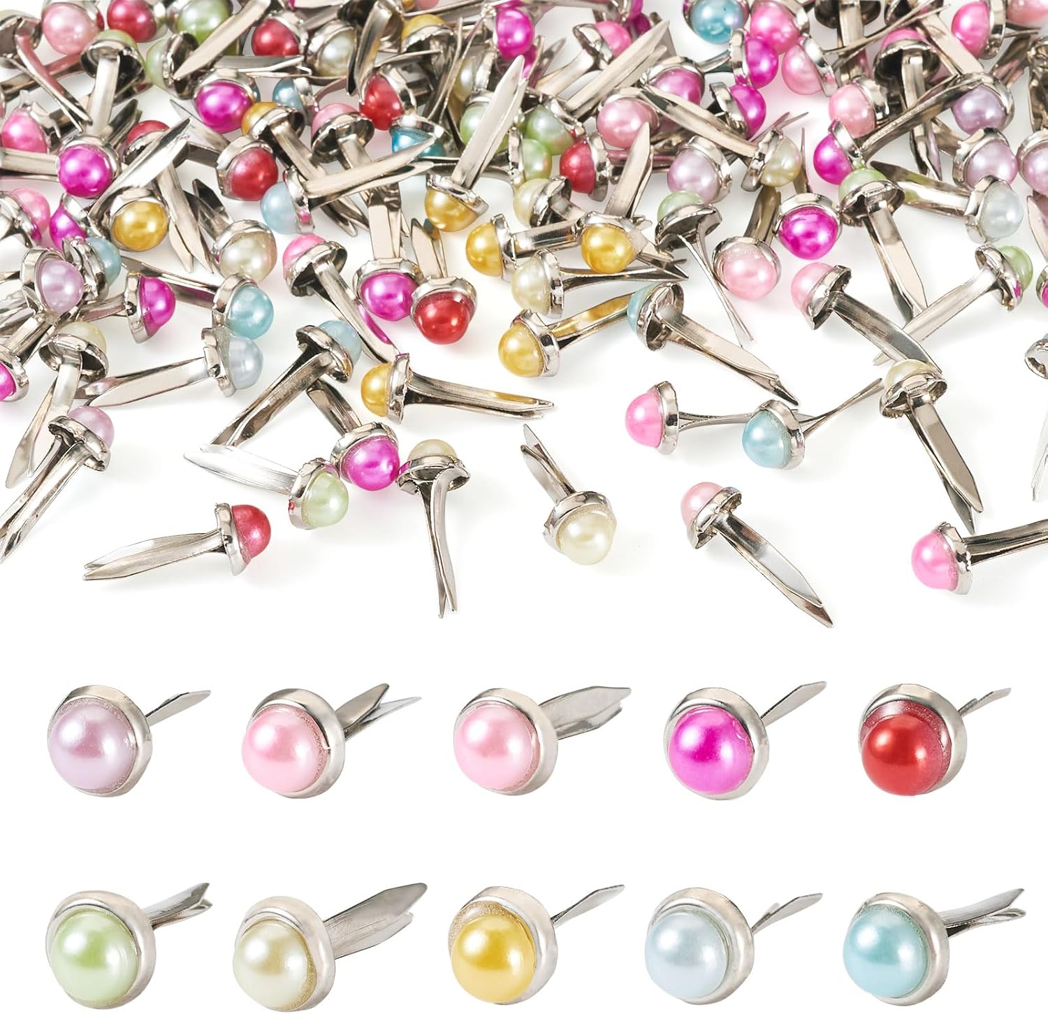 Metal Brads for Paper Mini Brads Fasteners Craftdady 100pcs Paper Fasteners for DIY Crafts Projects Scrapbooking Office (18 x 8 mm)