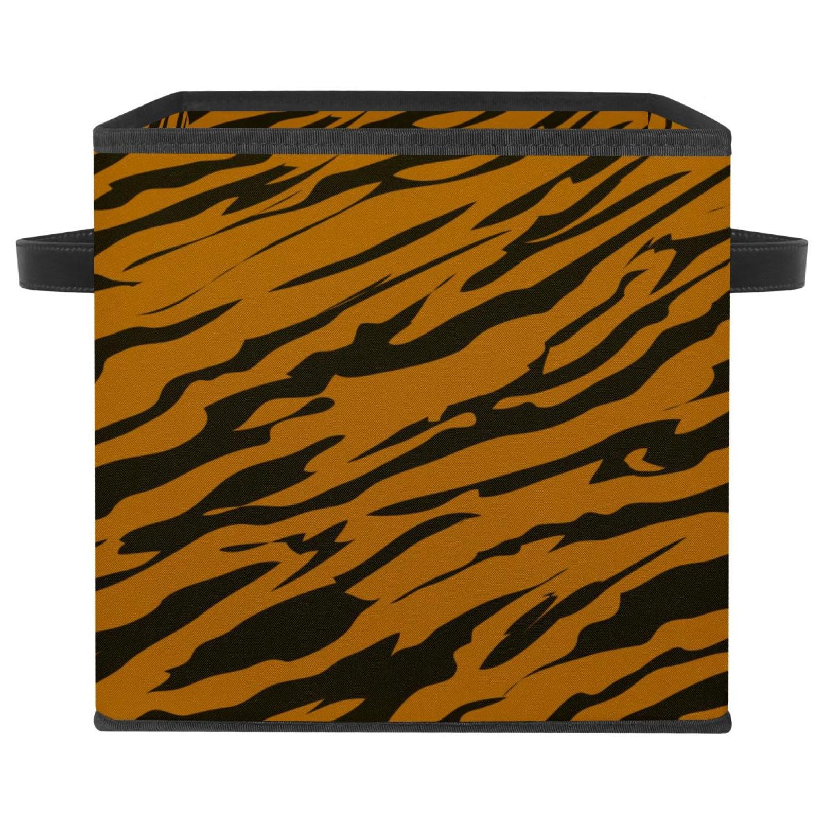 Boîte de rangement en tissu pliable motif tigre pour ranger un placard encombré