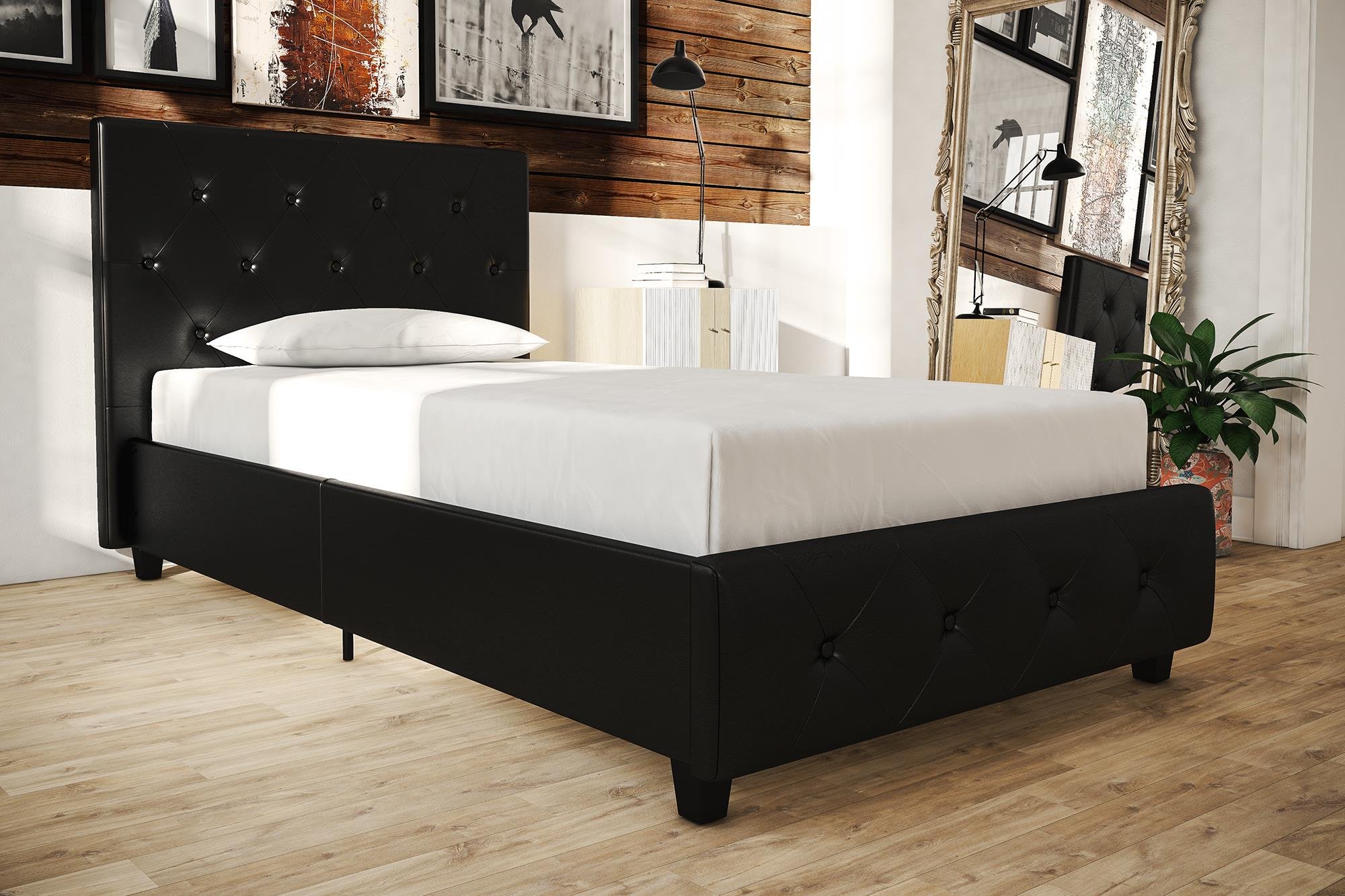 Buy LOVE US Deluxe Faux Leather Upholstered Bed Frame with Button
