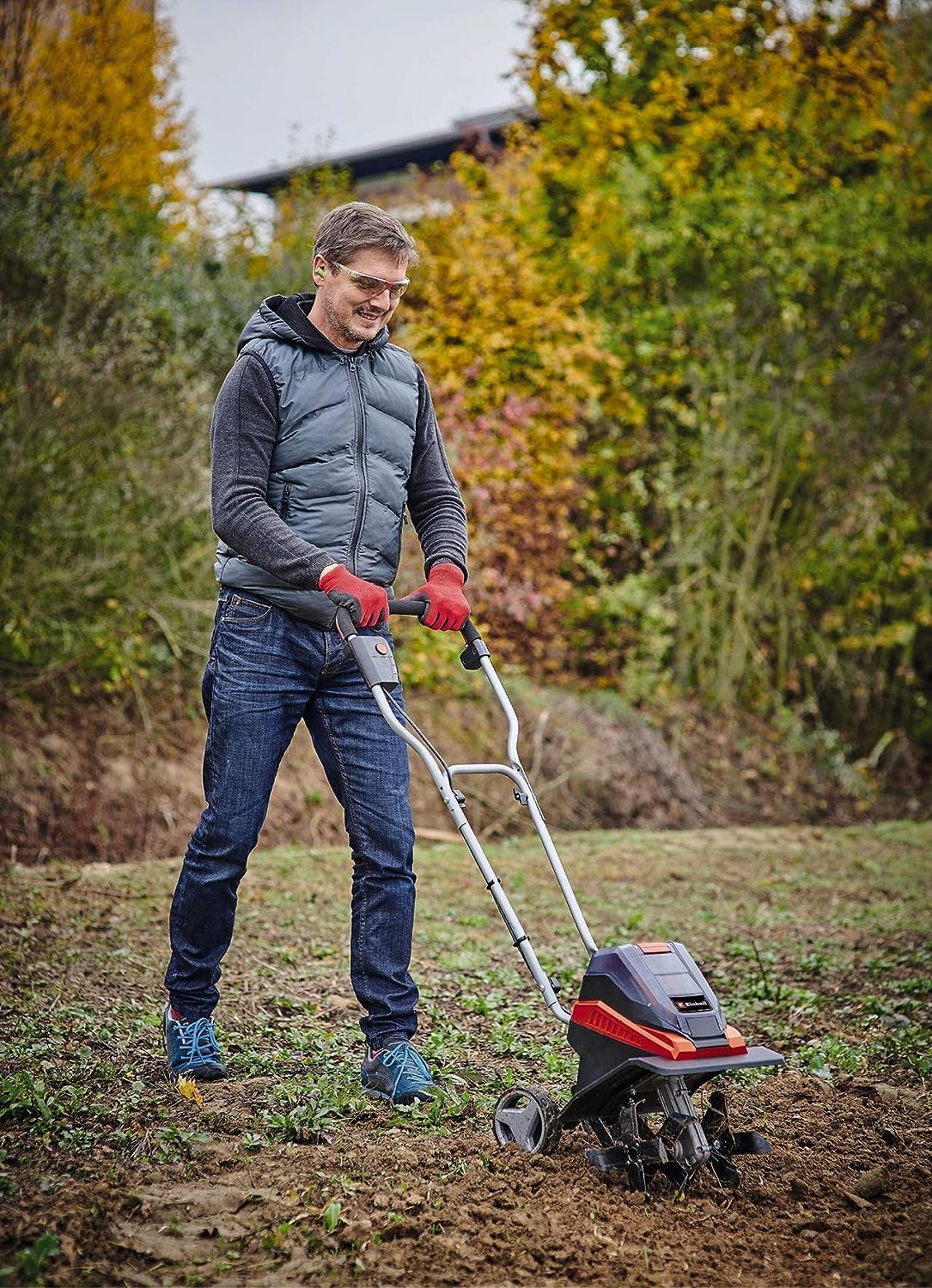 Einhell Akku-Bodenhacke GE-CR 30 Li-Solo Power X-Change (Lithium-Ionen 36V, 2-Punkt-Sicherheitsschalter, klappbarer Führungsholm, Transporträder, ohne Akku und Ladegerät)