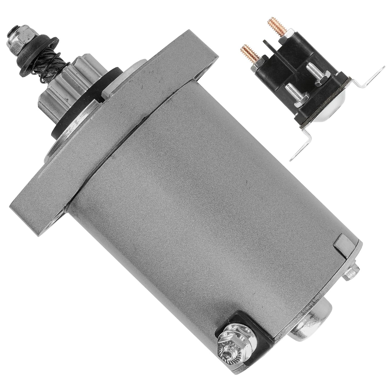 Caltric 12V Starter with Relay Solenoid Compatible with John Deere X384 X390 X394 X570 X580 X584