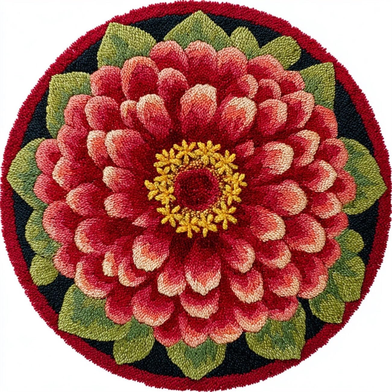 Kitquiver Tapestry Kits for Adults Red Dahlia 100x100cm