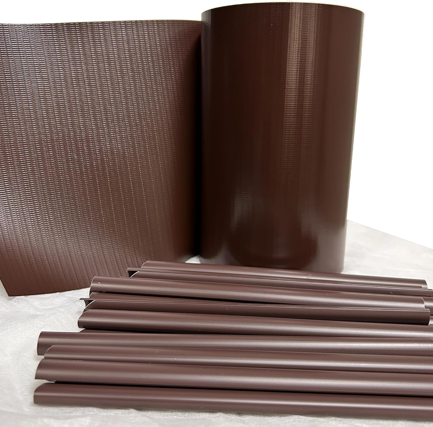 TENAX Twist 0.18 x 35 m Brown, PVC Concealment Strips with 25 Clips, Decorative Privacy Cover for Panel Fences, Gutters, Railings, Balconies and Gardens