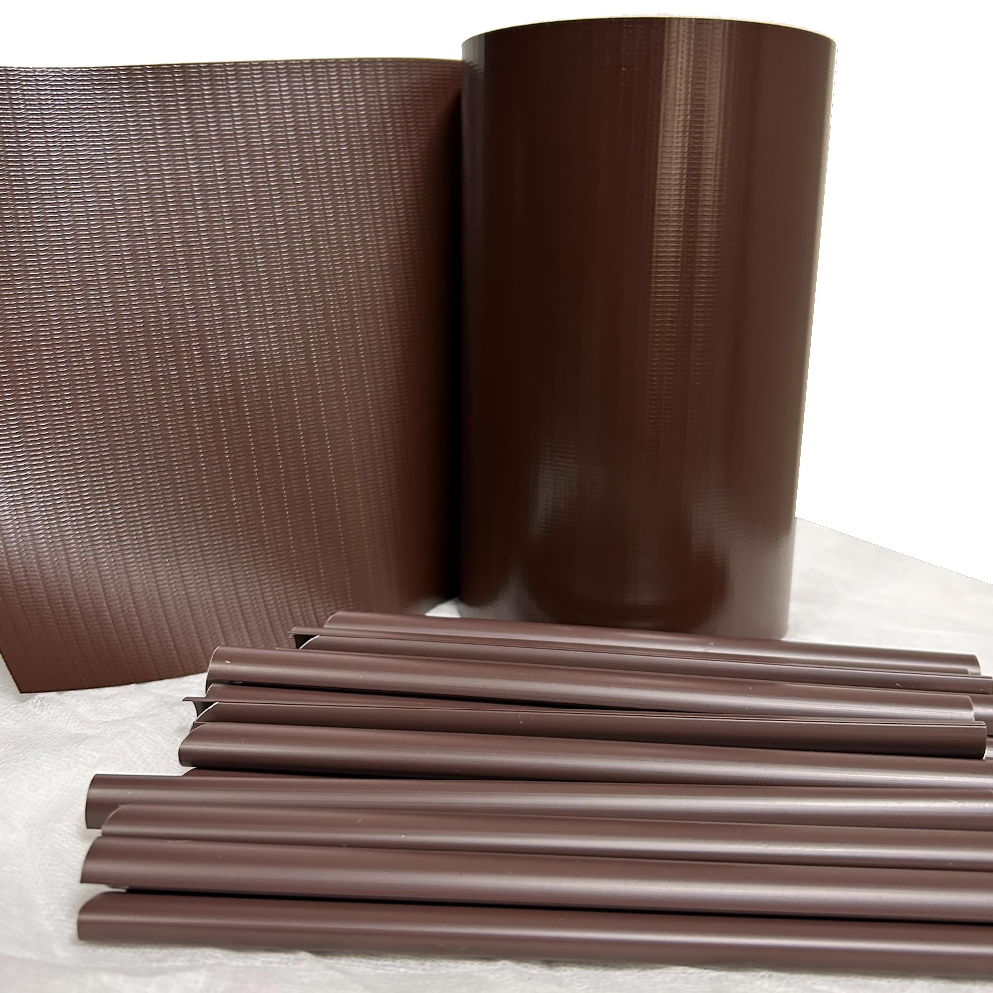 TENAX Twist 19 cm x 35 m Marrón, Tiras de Ocultación en PVC con 25 Clips, Cobertura Decorativa de Privacidad para Vallas de Paneles, Cancelas, Barandillas y Balcones
