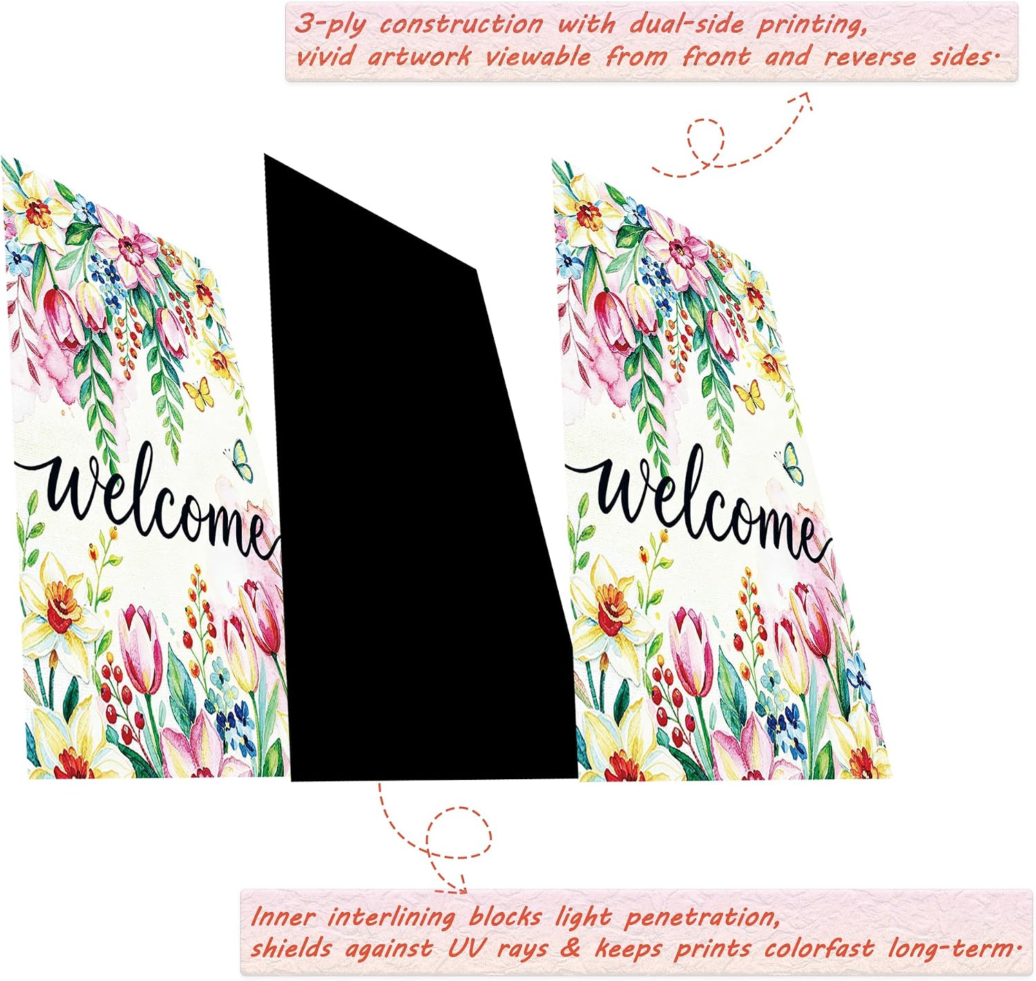 Seasonal House Flags Set of 12 Double Sided 28 x 40 Inch Garden Flags for Outside,Yard Flags,Outdoor Home Decorfor for All Seasons,Holiday Decoration for Christmas, Halloween, Easter, 4th of July, Thanksgiving image 5