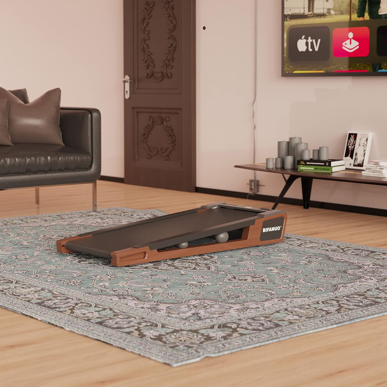 Bifanuo Walking Pad Under Desk Treadmill Small Compact Walking Treadmill with Incline 5° Fit Standing Desk