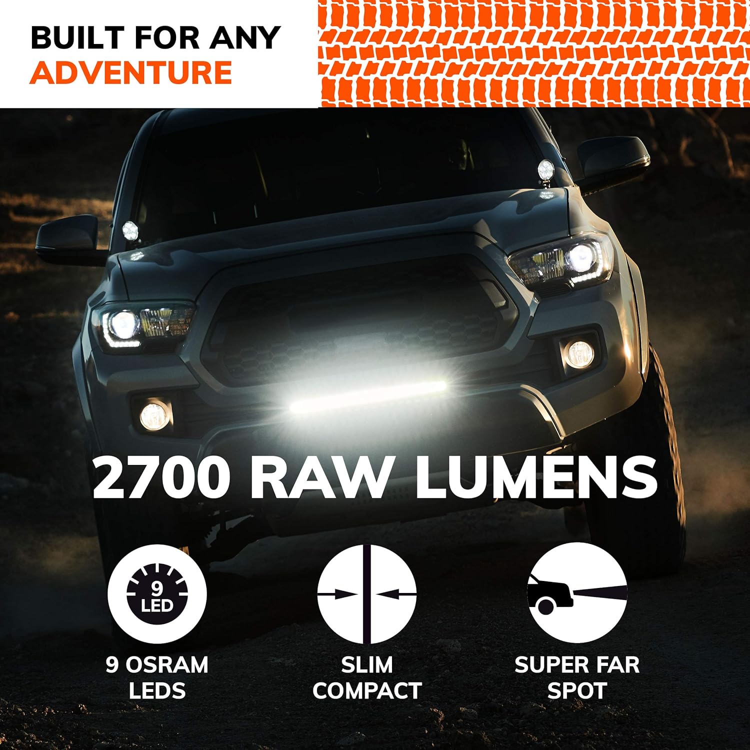 SYLVANIA - Slim 10 Inch LED Light Bar - Lifetime Limited Warranty - Spot Light 2700 Raw Lumens, Off Road Driving Work Light, Truck, Car, Boat, ATV, UTV, SUV, 4x4 (1 PC) : Automotive