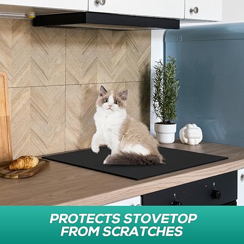 Miniatura 8 de Alfombrilla de cocina de inducción de silicona resistente al calor, cubierta superior de estufa ignífuga para estufa eléctrica, protector