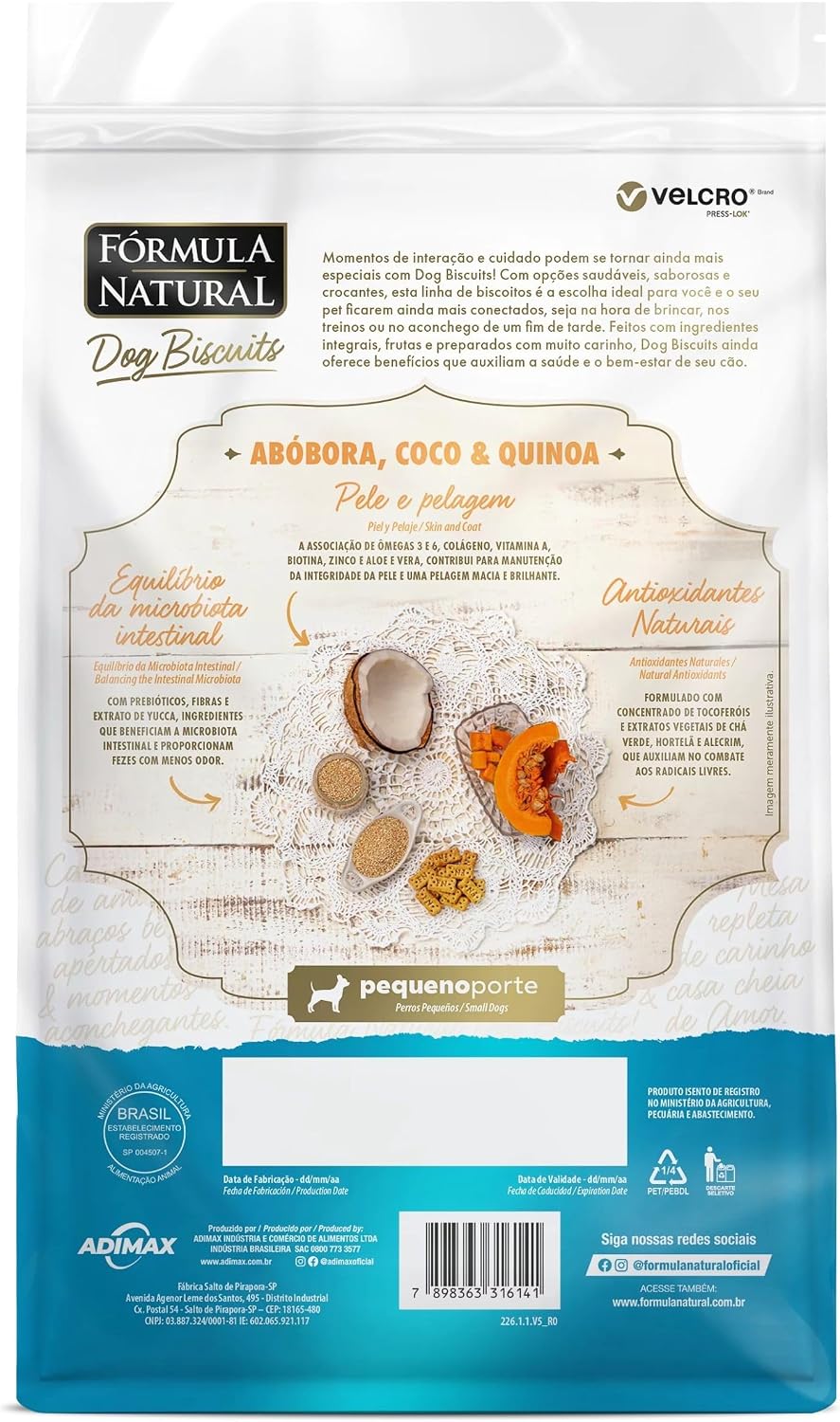 Adimax Fresh Meat Biscuits Porte Pequeno Abobora Coco E Quinoa 250G
