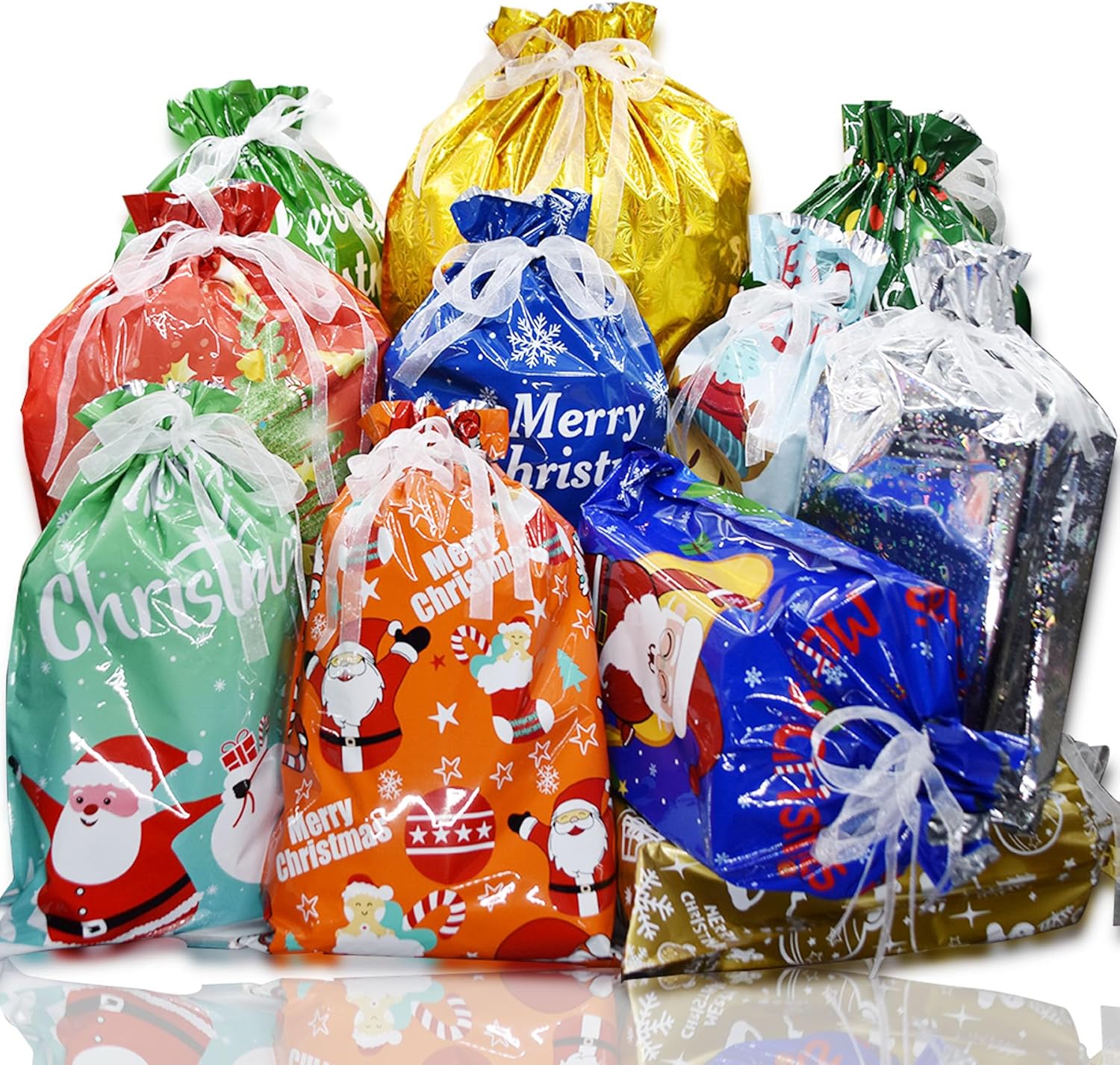 TGANNYOCR 30PCS Large Christmas Drawstring Gift Bags