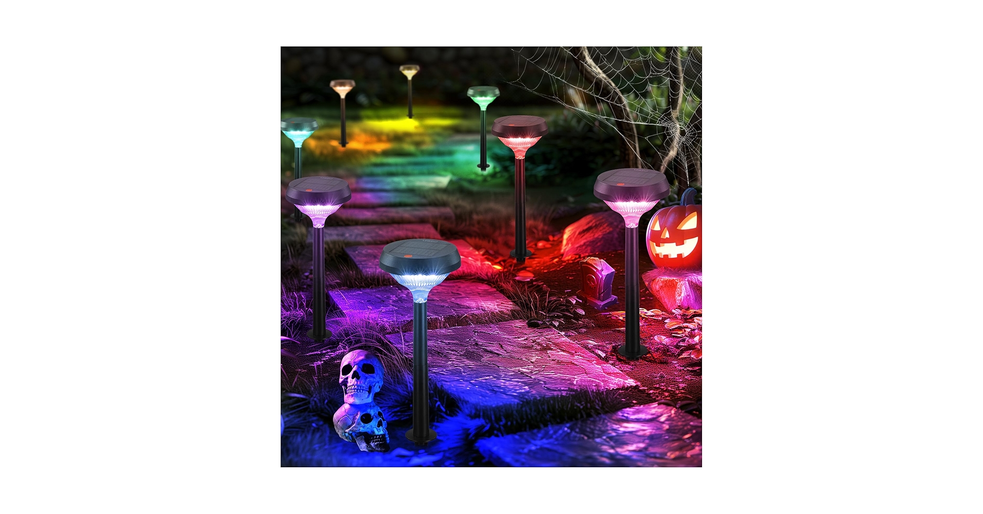 Linkind Solar Pathway Lights 8 Pack, Color Changing