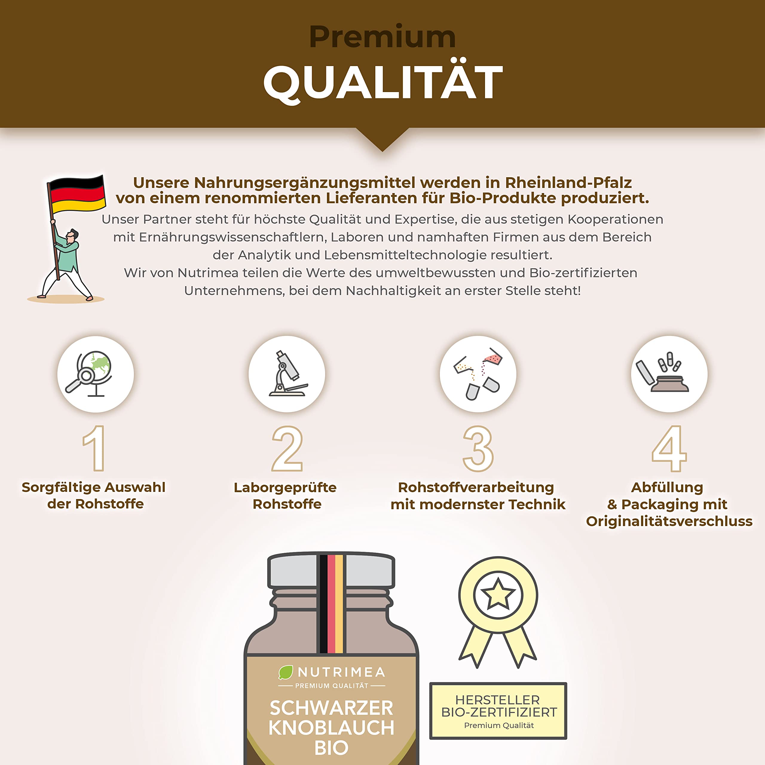 Schwarzer Knoblauch Bio - Reiner Extrakt fermentiert - Mit S-Allyl-Cystein - Hochdosiert Kapseln - Veganes Produkt - Nutrimea - Premium Qualität (Packung mit 2)