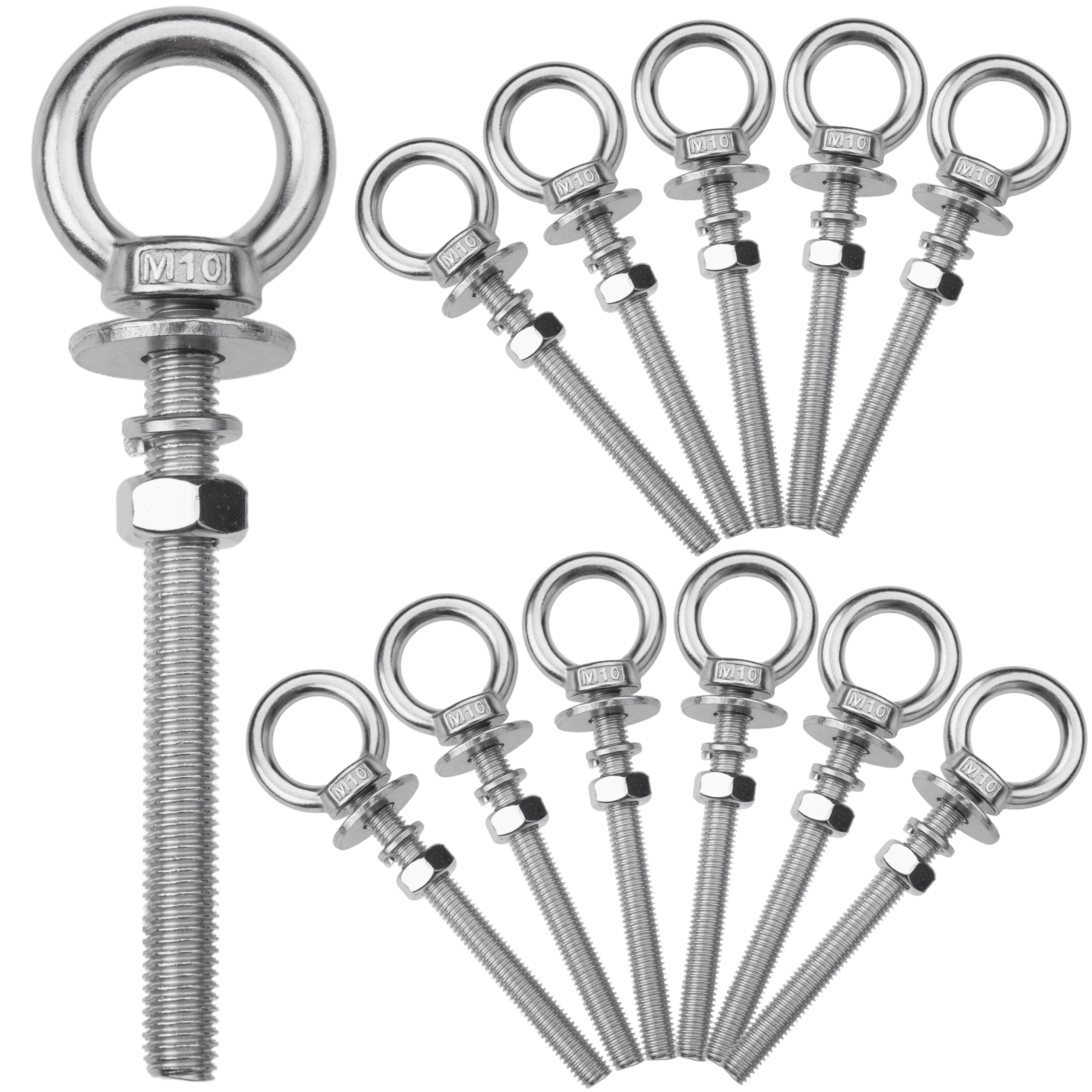 M8 Stainless Steel Eye Bolts - 4 Pack -16
