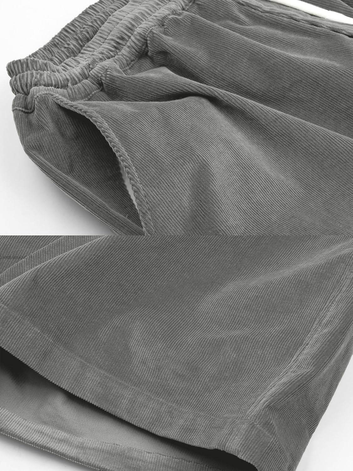 HOTake Mens Corduroy Shorts Casual 7 Inch Elastic Waist Drawstring Summer Beach Loose Fit Shorts - Image 4