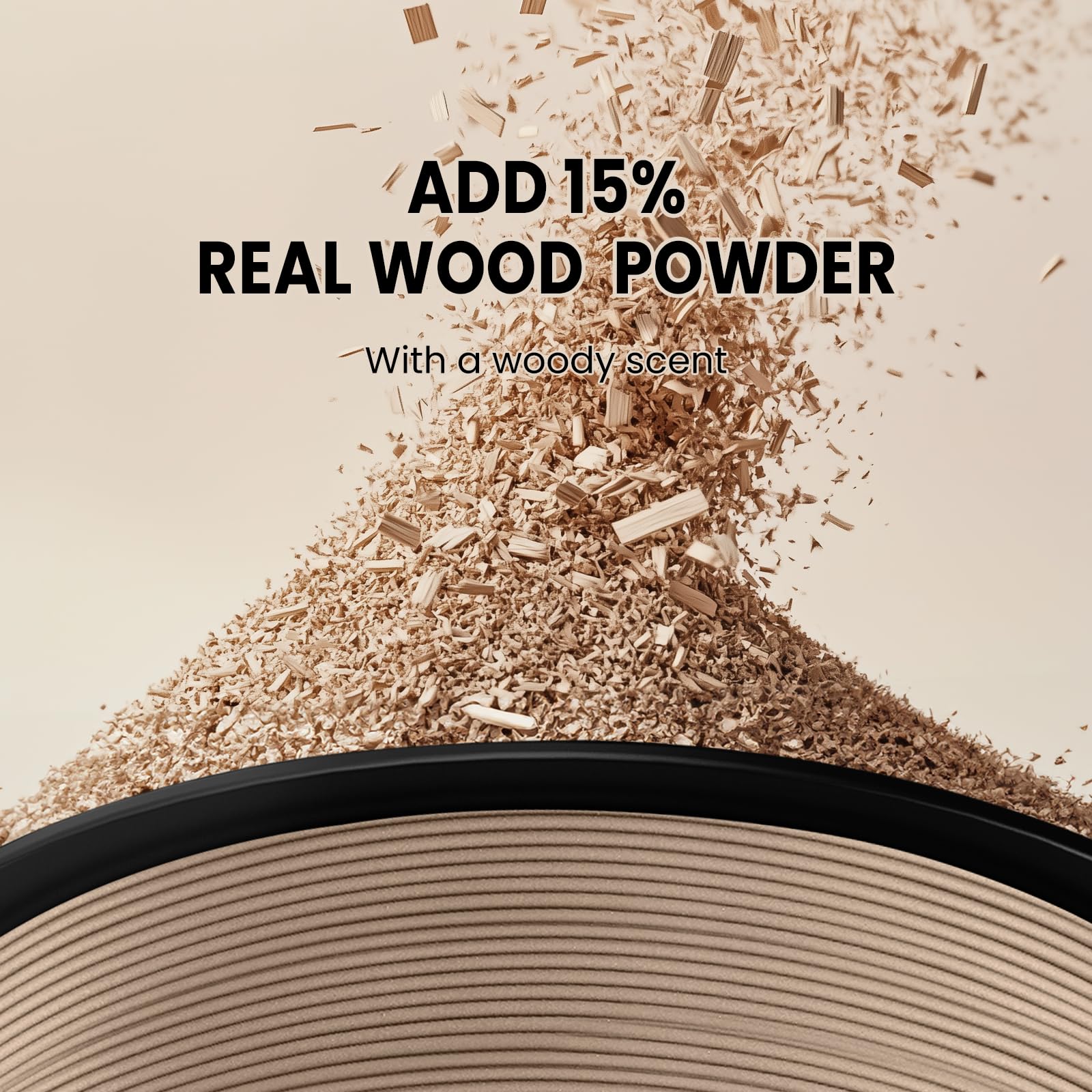 TECBEARS Filamento PLA 1.75 mm Legno 1KG, Filamento Stampante 3d Wood PLA Aggiungere il 15% di polvere di legno vero, Effetto Simil-legno, Precisione Dimensionale +/- 0.03 mm, Bobina da 1000g