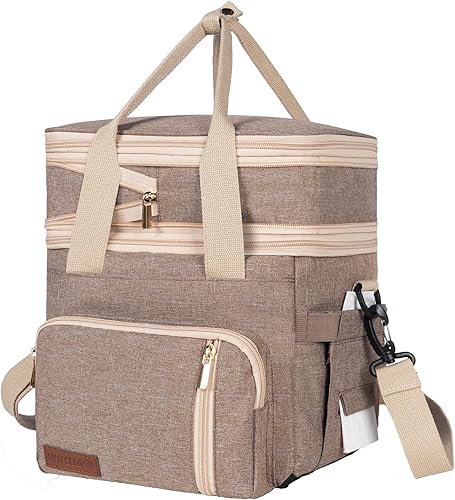 Miniatura 1 de MOV COMPRA Lonchera para mujeres y hombres, lonchera de doble cubierta, bolsas de almuerzo grandes expandibles, lonchera a prueba de fugas, bolsa