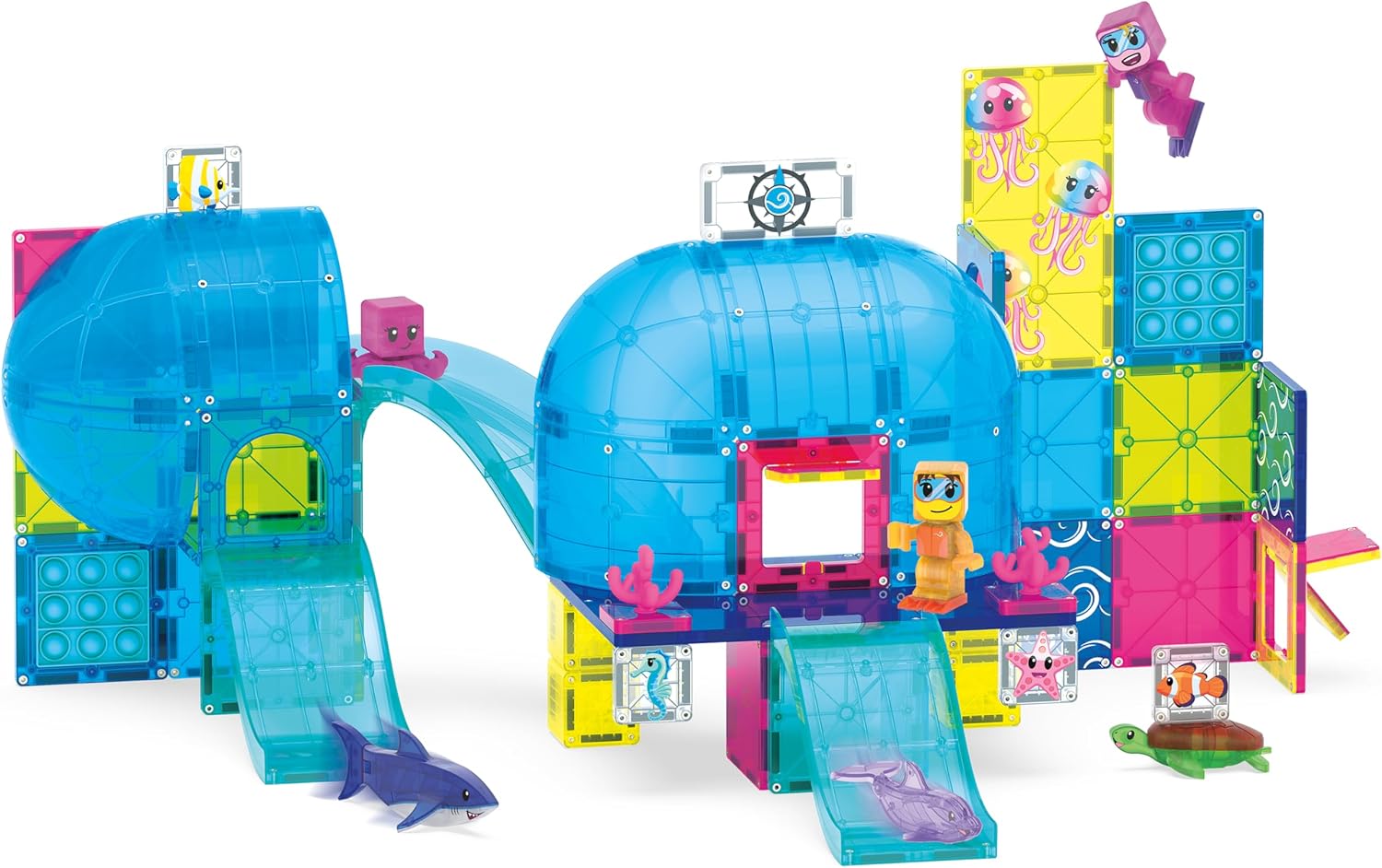 MAGNA-TILES Undersea Adventure 58-Piece Magnetic Construction Set, The Original Magnetic Building Brand